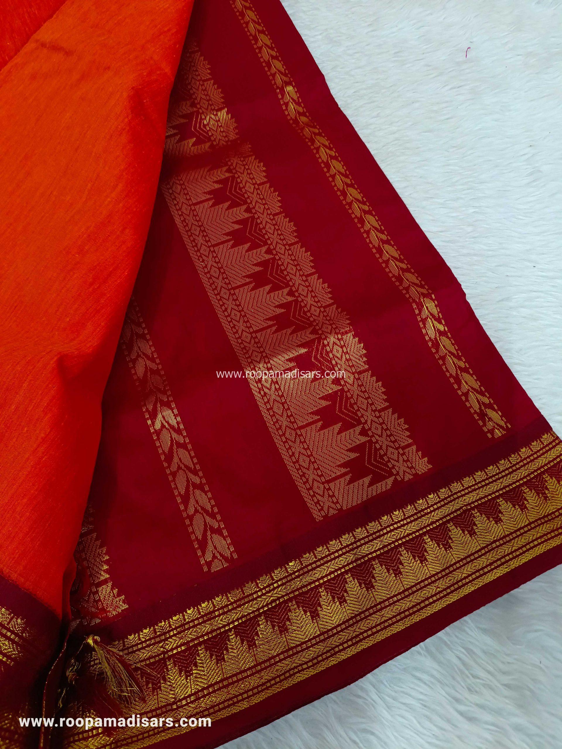 KALYANI SILK COTTON -REGULAR MADISAR SAREE WITHOUT BLOUSE PIECE - Image 3