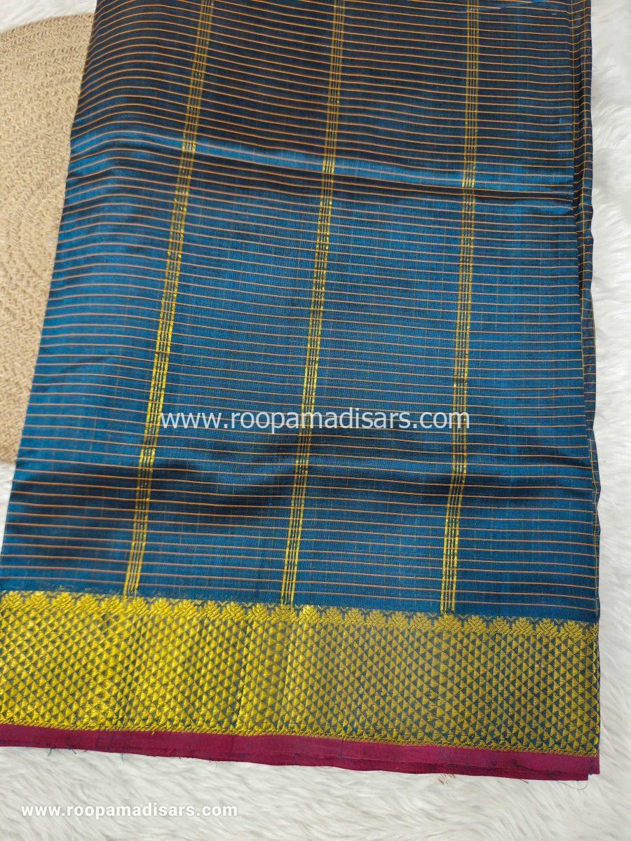 Pure Silk Cotton Madisar -10YARDS PURE SILK COTTON MADISAR KORVAI BORDER WITHOUT BLOUSE PIECE - Image 3