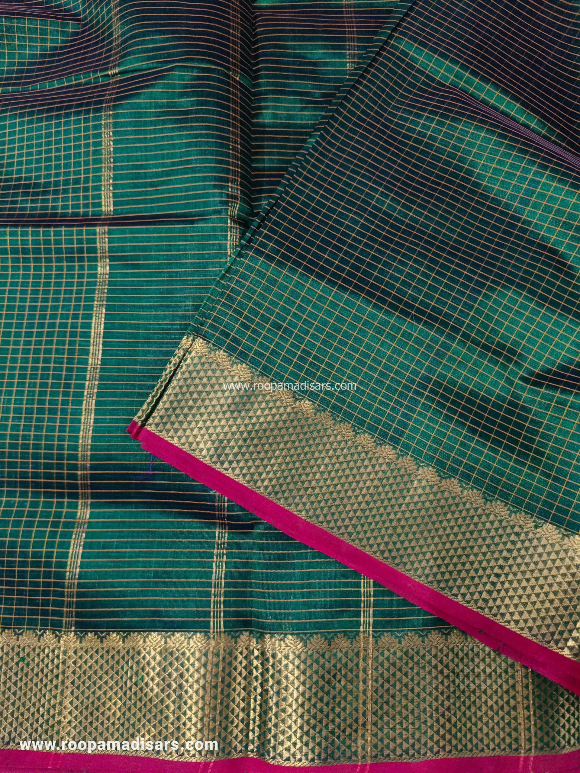 Pure Silk Cotton Madisar -10YARDS PURE SILK COTTON MADISAR KORVAI BORDER WITHOUT BLOUSE PIECE - Image 2