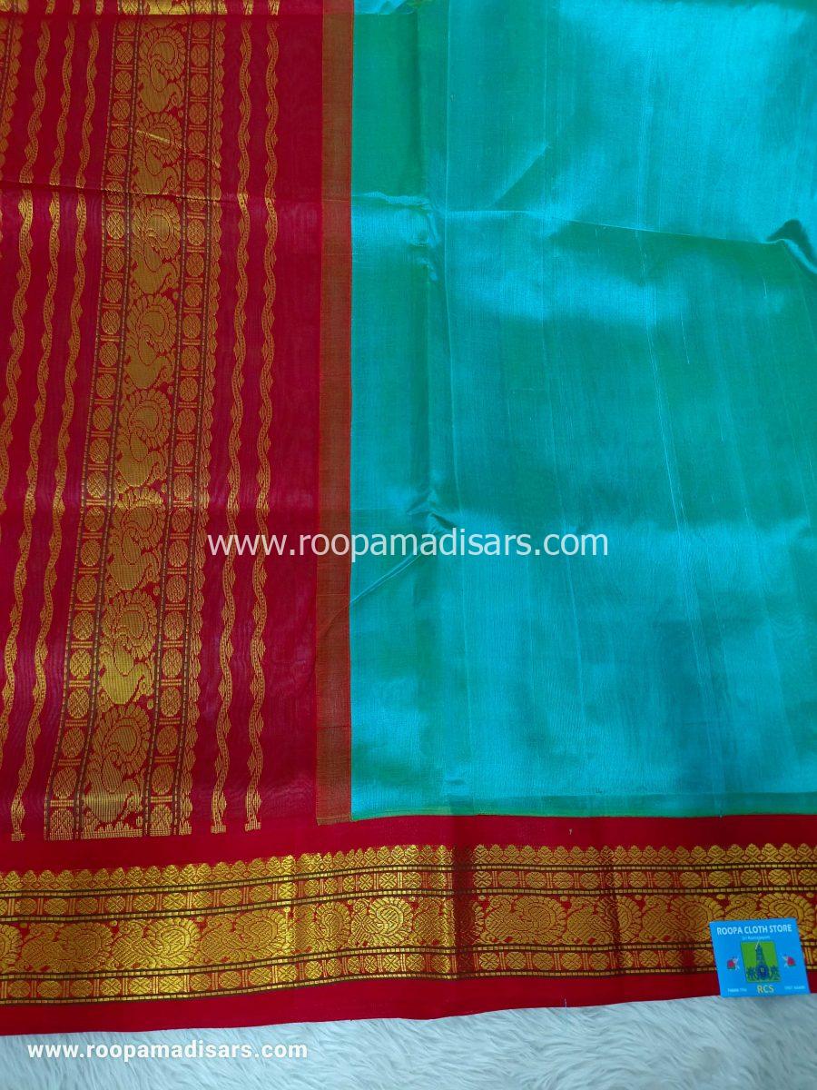 Pure Silk Cotton Madisar -10YARDS PURE SILK COTTON MADISAR KORVAI BORDER WITHOUT BLOUSE PIECE - Image 3