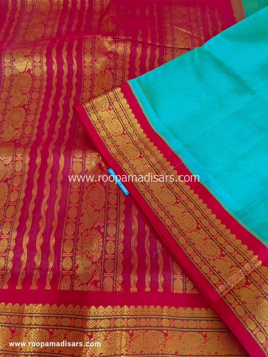 Pure Silk Cotton Madisar -10YARDS PURE SILK COTTON MADISAR KORVAI BORDER WITHOUT BLOUSE PIECE - Image 2