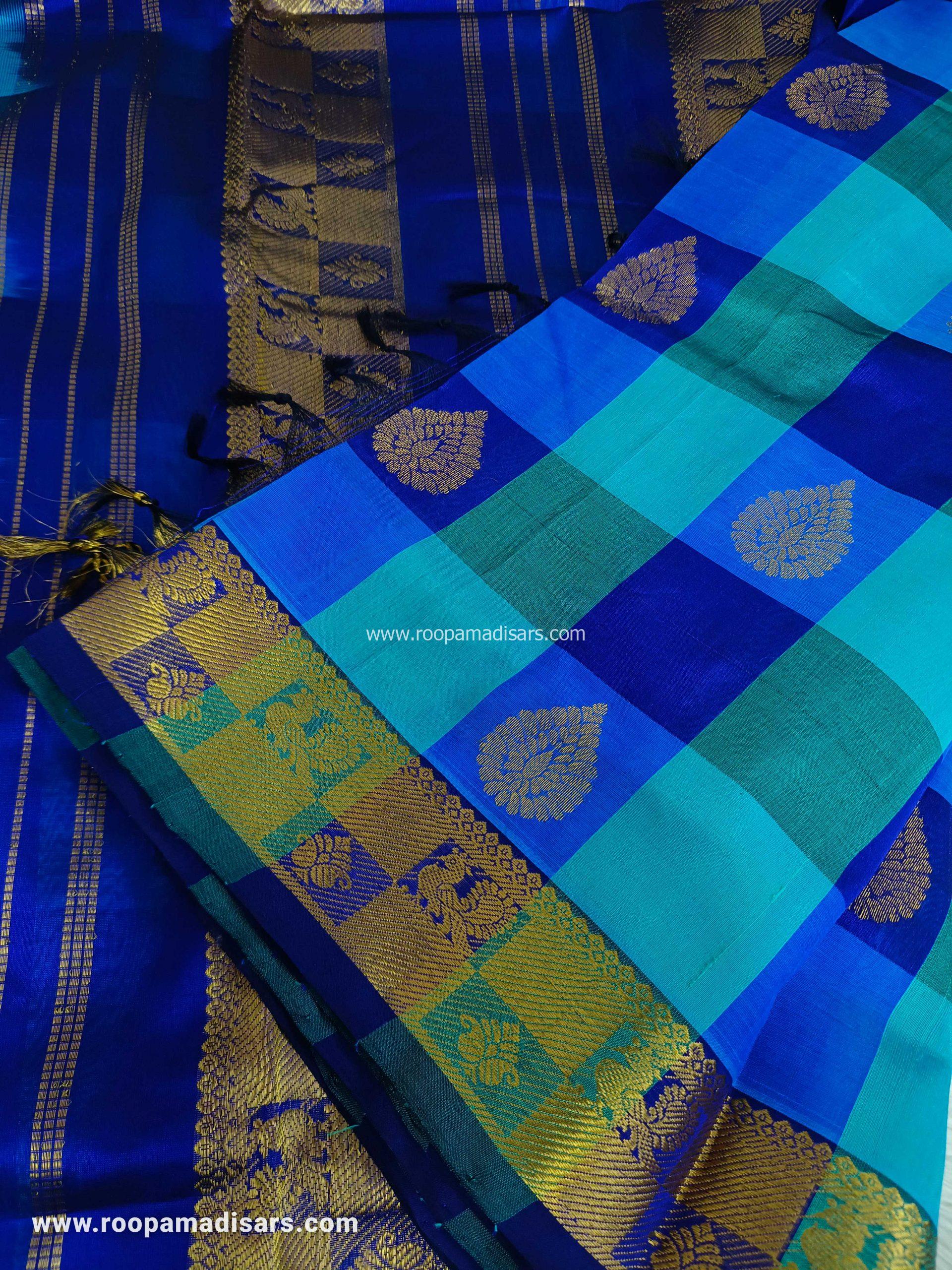 Pure Silk Cotton Madisar -10YARDS PURE SILK COTTON MADISAR KORVAI BORDER WITHOUT BLOUSE PIECE