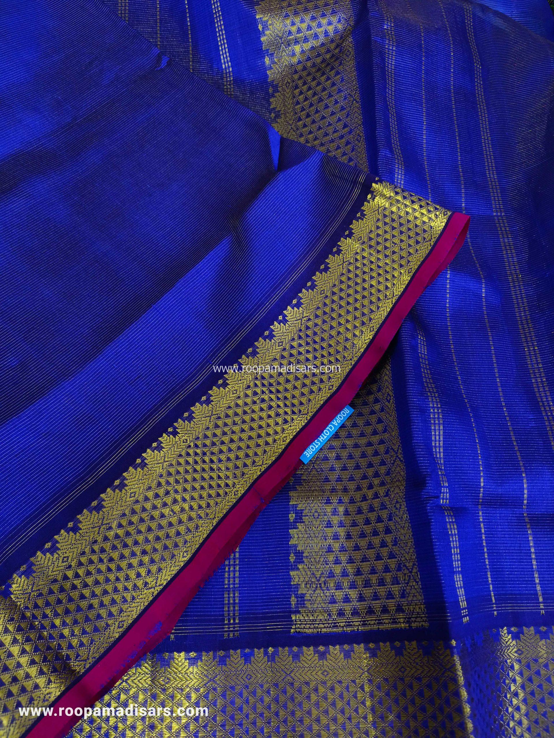 Pure Silk Cotton Vairaoosi Madisar -10YARDS PURE SILK COTTON MADISAR KORVAI BORDER WITHOUT BLOUSE PIECE