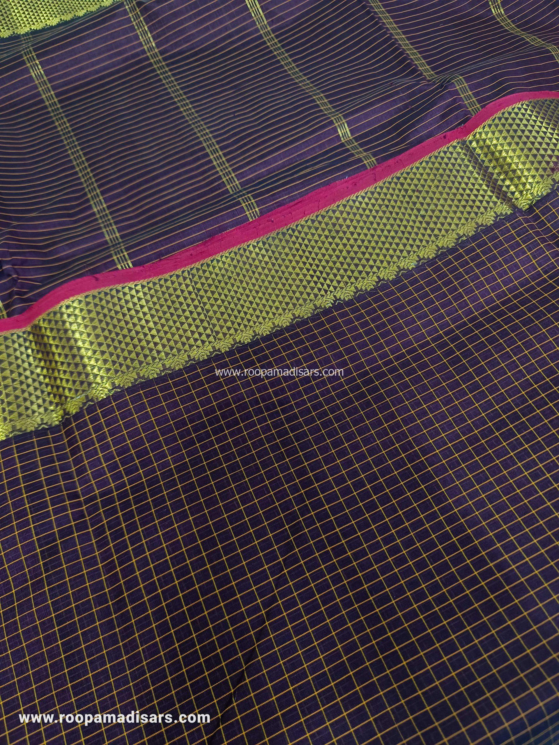 Pure Silk Cotton Madisar -10YARDS PURE SILK COTTON MADISAR KORVAI BORDER WITHOUT BLOUSE PIECE - Image 3