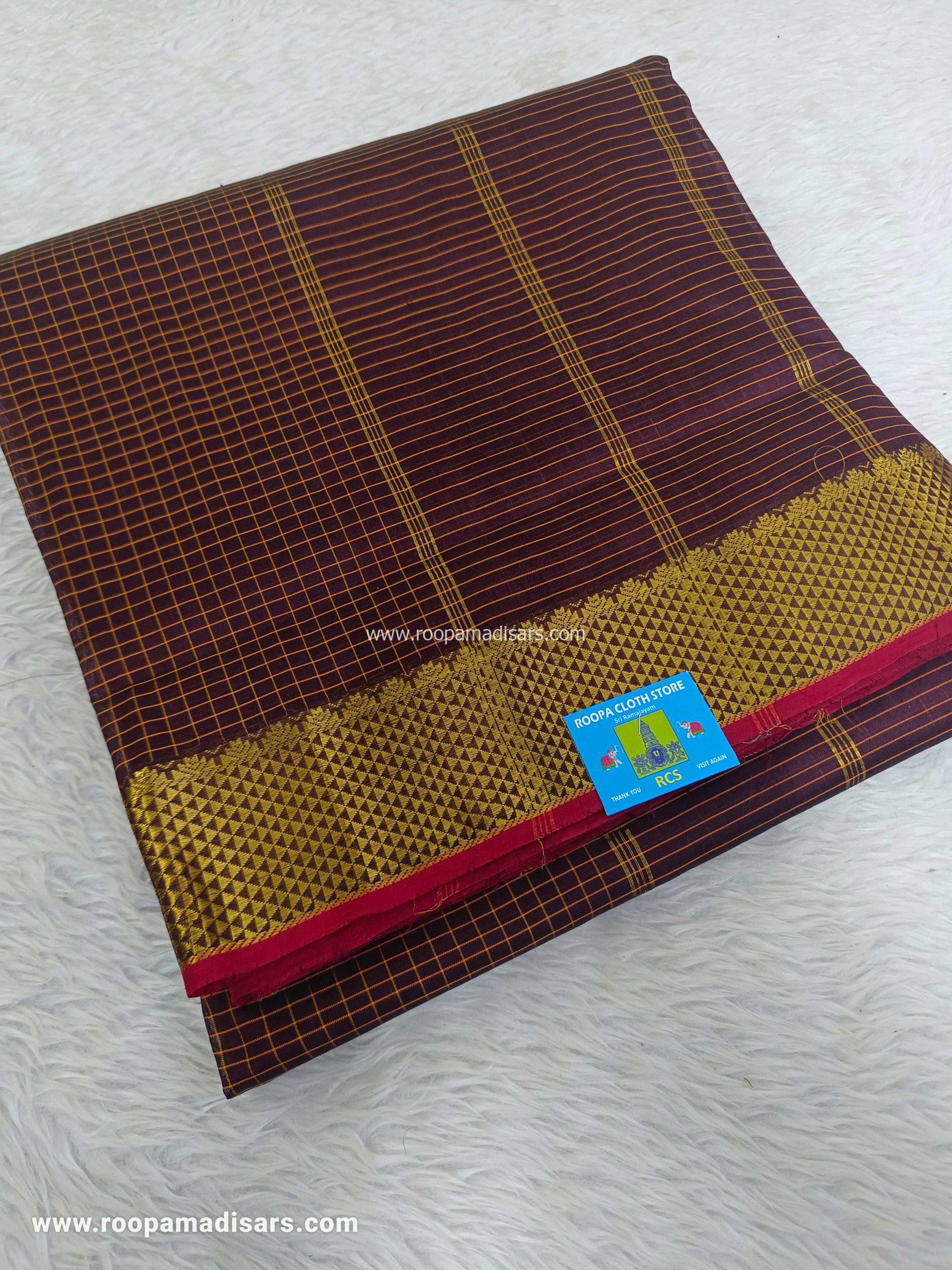 Pure Silk Cotton Madisar -10YARDS PURE SILK COTTON MADISAR KORVAI BORDER WITHOUT BLOUSE PIECE - Image 2