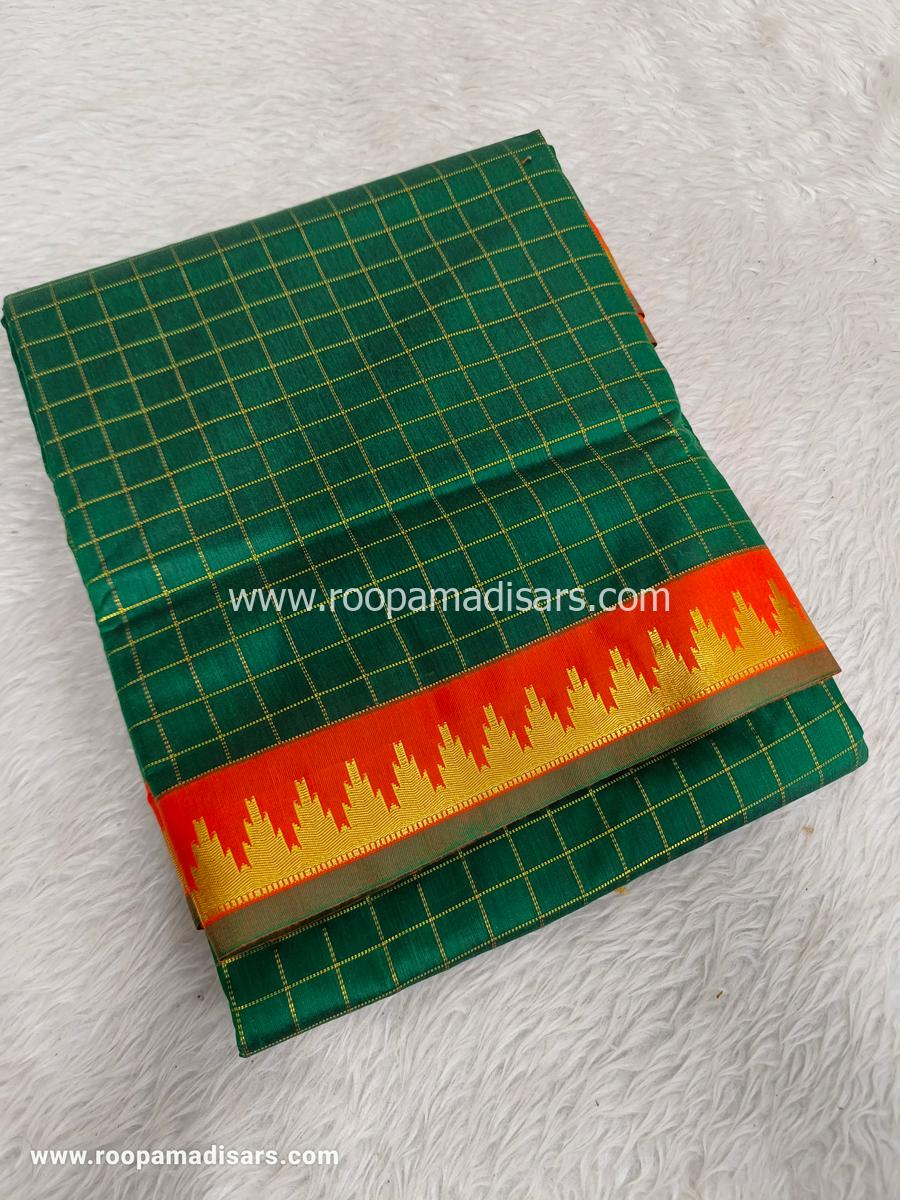 KANCHI SEMI SILK -10 YARDS KANCHI SILK KORVAI MADISAR SAREE WITHOUT BLOUSE PIECE