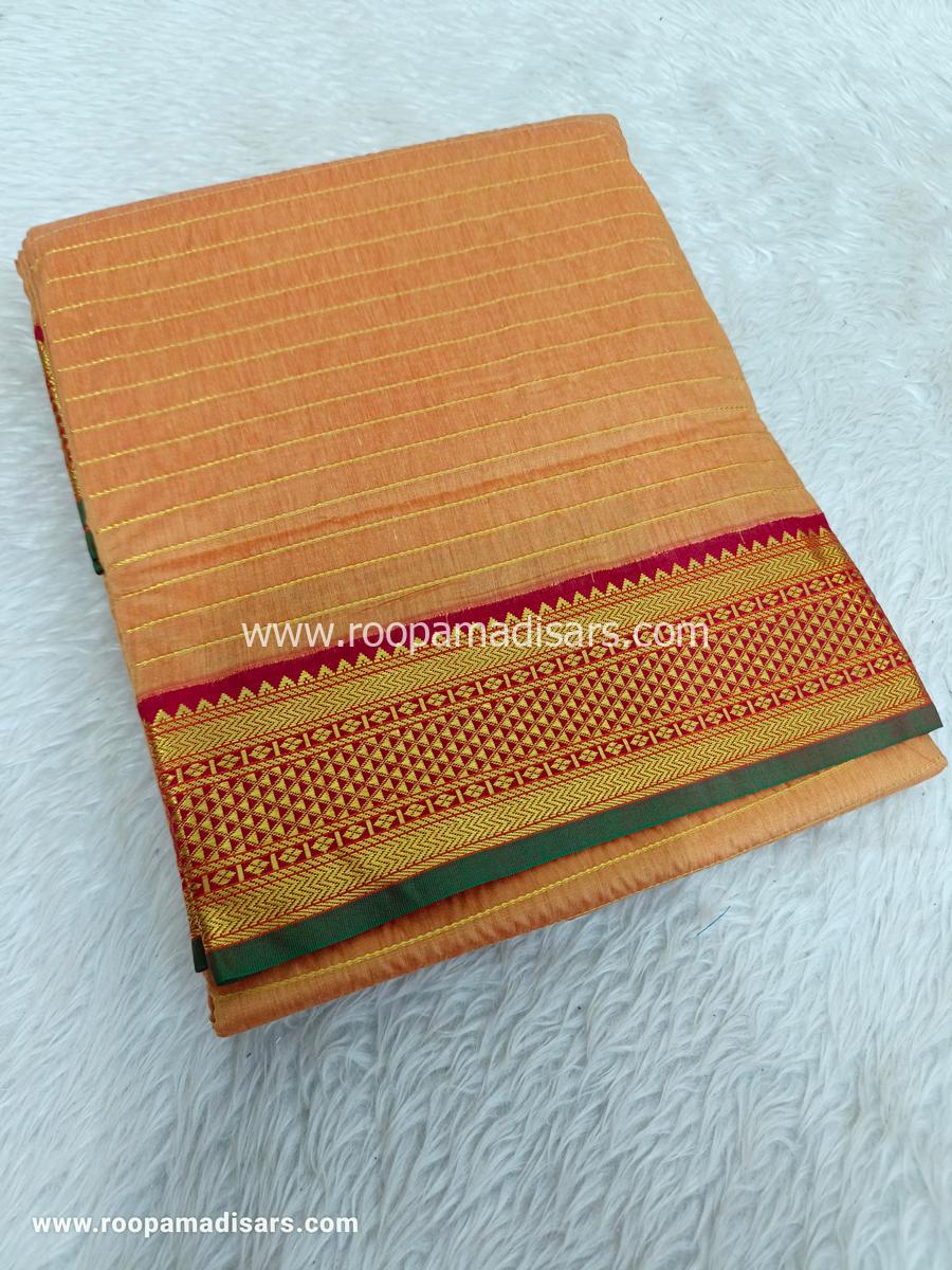 KANCHI SEMI SILK -10 YARDS KANCHI SILK KORVAI MADISAR SAREE WITHOUT BLOUSE PIECE