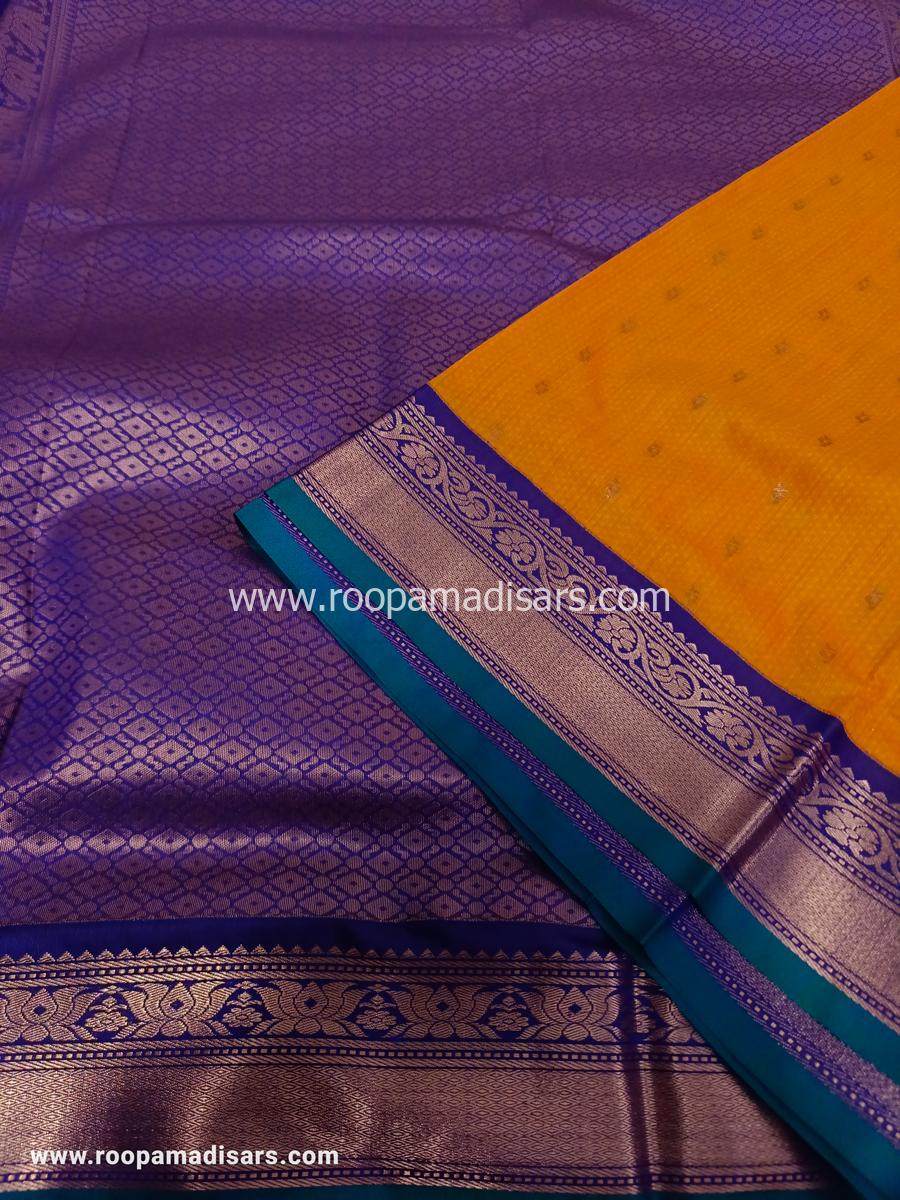 KANCHI SEMI SILK -10 YARDS KANCHI SILK KORVAI MADISAR SAREE WITHOUT BLOUSE PIECE - Image 2