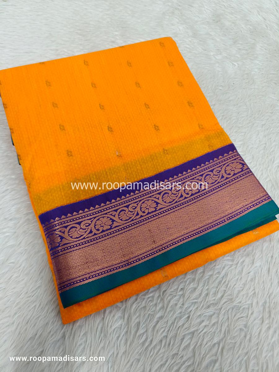 KANCHI SEMI SILK -10 YARDS KANCHI SILK KORVAI MADISAR SAREE WITHOUT BLOUSE PIECE
