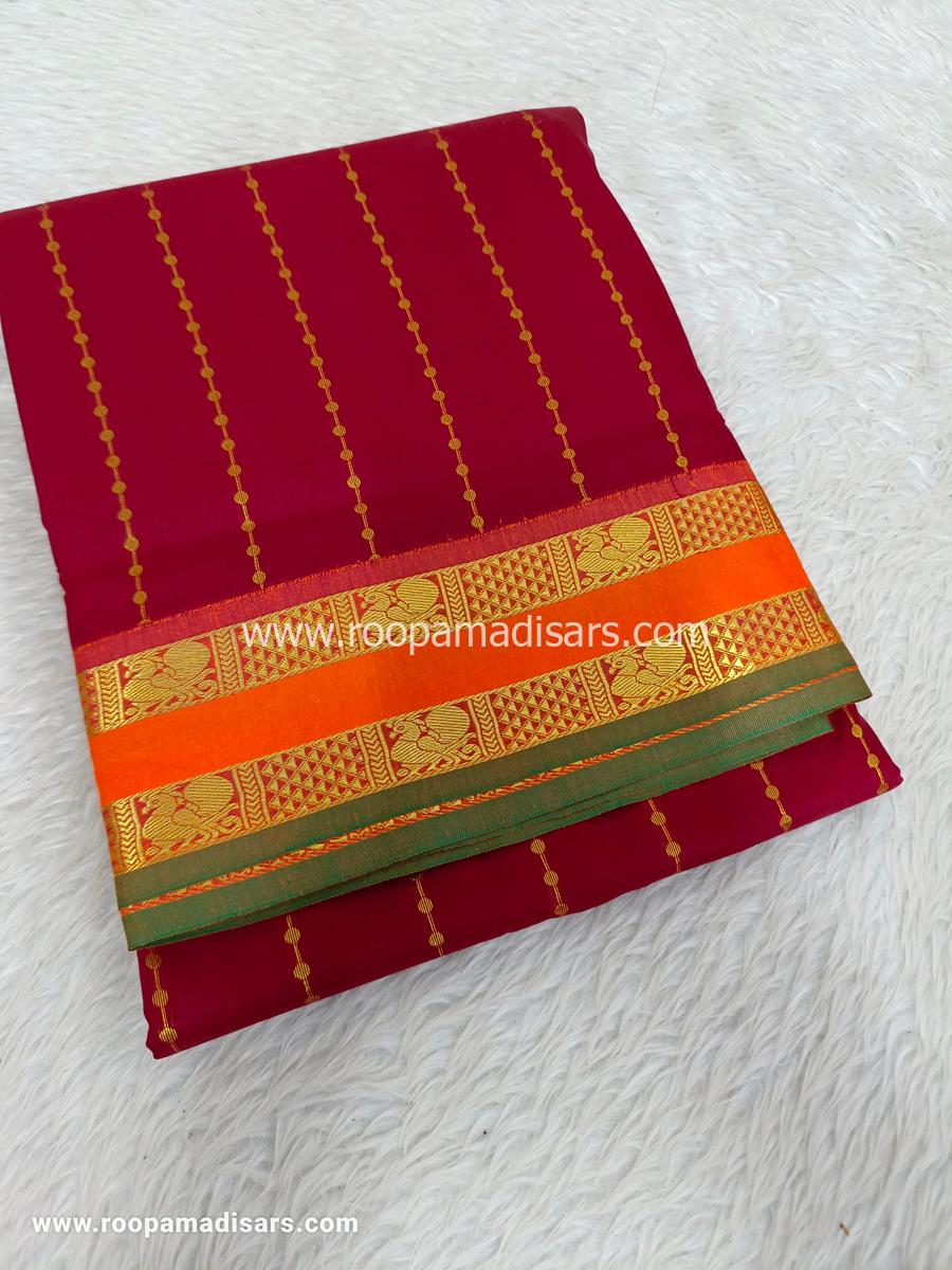 KANCHI SEMI SILK -10 YARDS KANCHI SILK KORVAI MADISAR SAREE WITHOUT BLOUSE PIECE