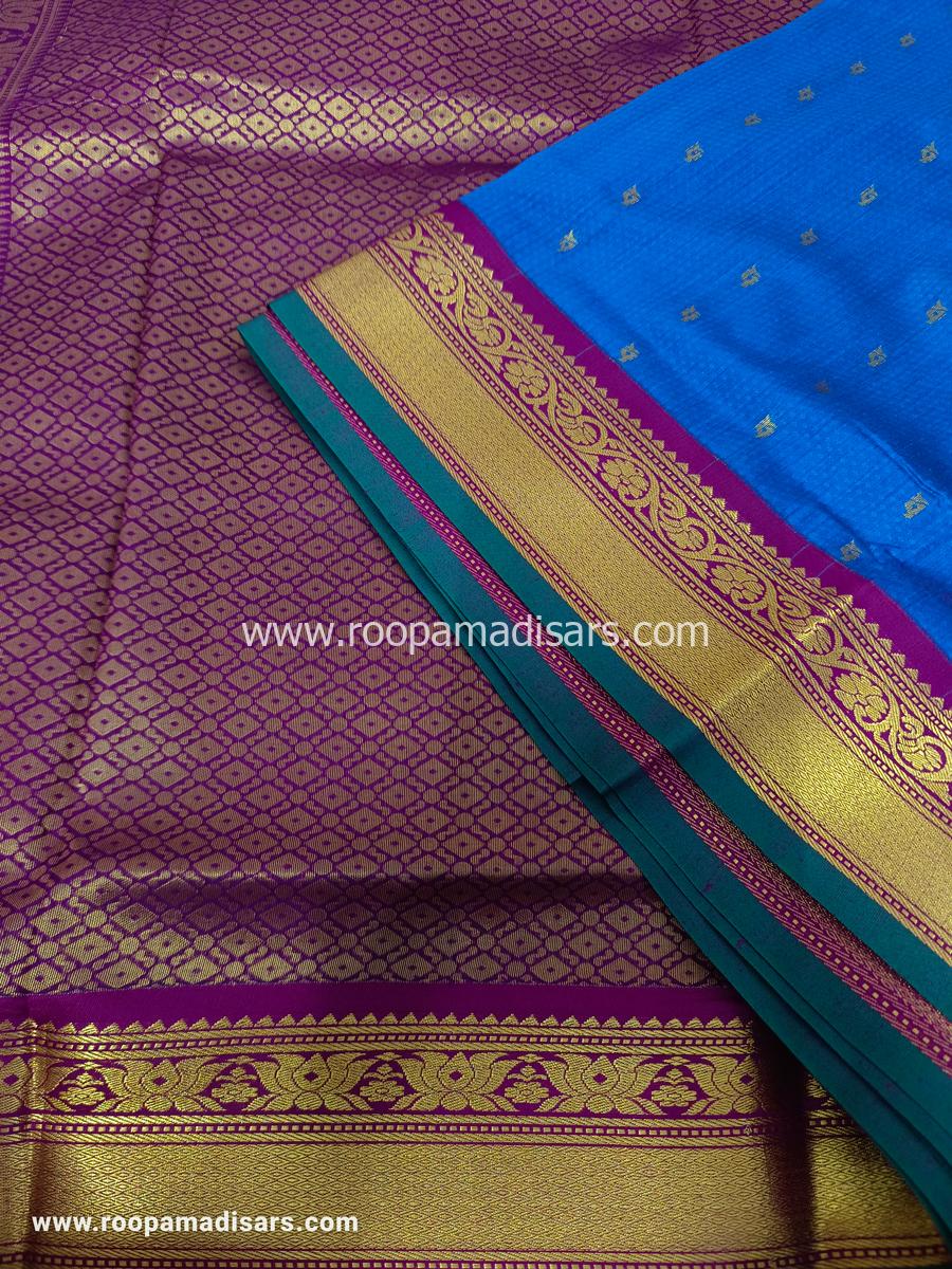 KANCHI SEMI SILK -10 YARDS KANCHI SILK KORVAI MADISAR SAREE WITHOUT BLOUSE PIECE - Image 2