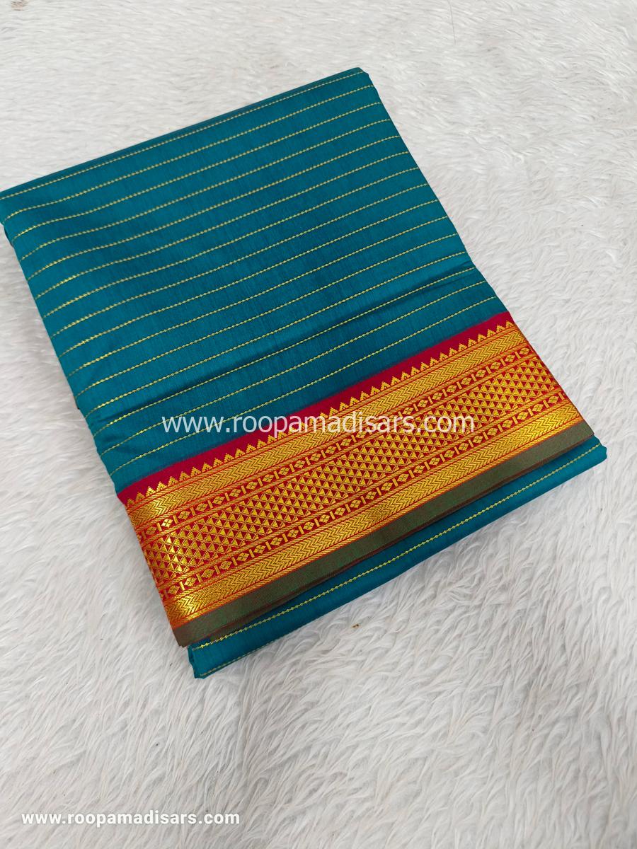 KANCHI SEMI SILK -10 YARDS KANCHI SILK KORVAI MADISAR SAREE WITHOUT BLOUSE PIECE