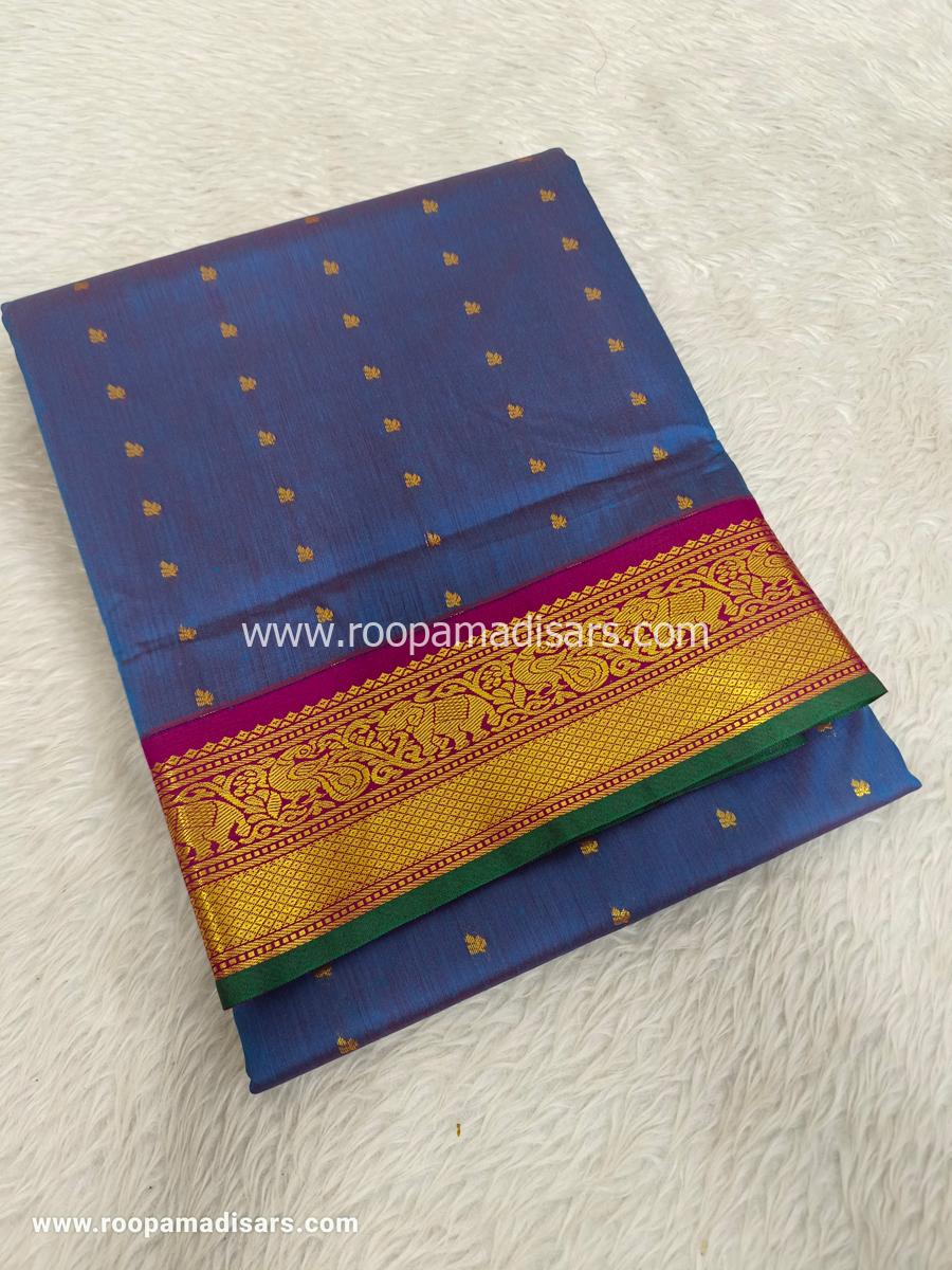KANCHI SEMI SILK -10 YARDS KANCHI SILK KORVAI MADISAR SAREE WITHOUT BLOUSE PIECE