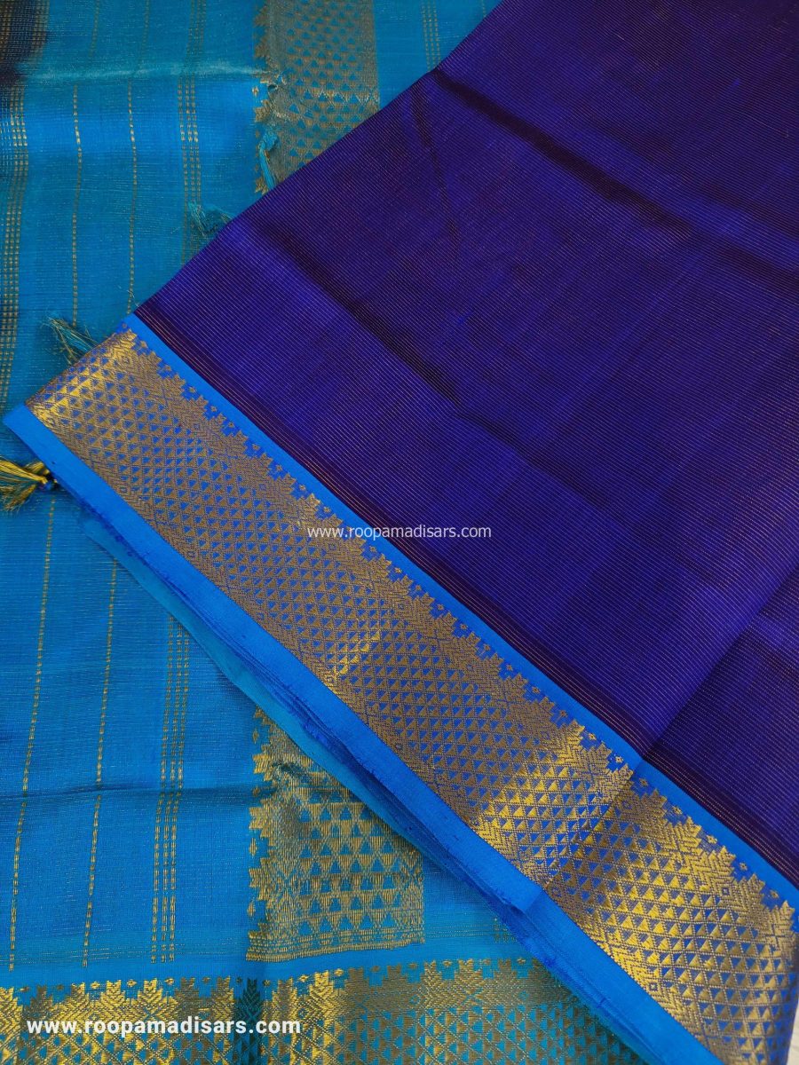 Pure Silk Cotton Vairaoosi  Madisar -10YARDS PURE SILK COTTON MADISAR KORVAI BORDER WITHOUT BLOUSE PIECE