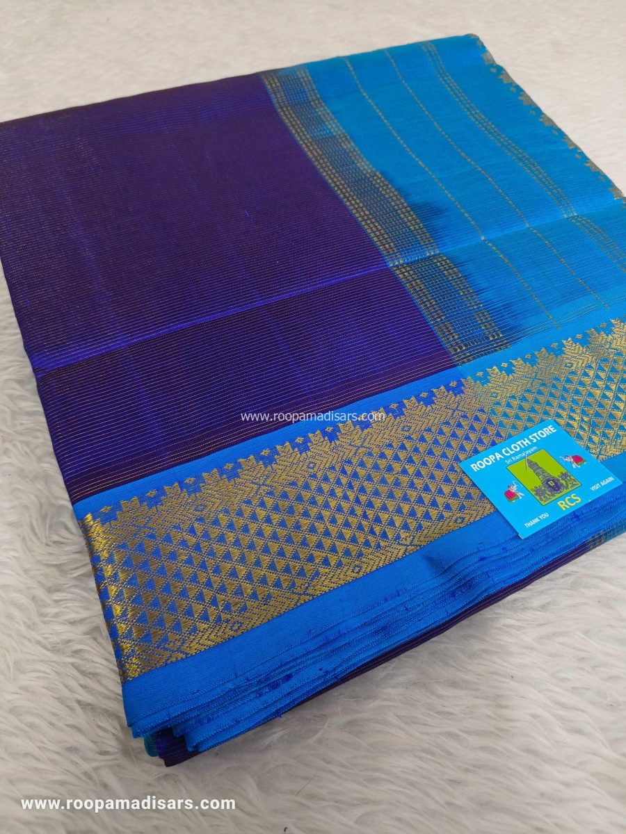 Pure Silk Cotton Vairaoosi  Madisar -10YARDS PURE SILK COTTON MADISAR KORVAI BORDER WITHOUT BLOUSE PIECE - Image 2