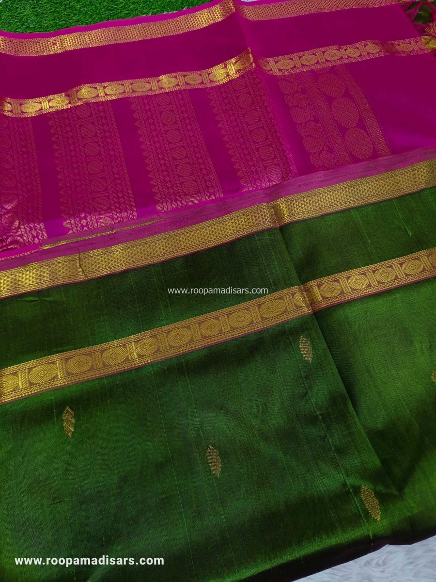 Pure Silk Cotton Madisar -10YARDS PURE SILK COTTON MADISAR KORVAI BORDER WITHOUT BLOUSE PIECE - Image 3