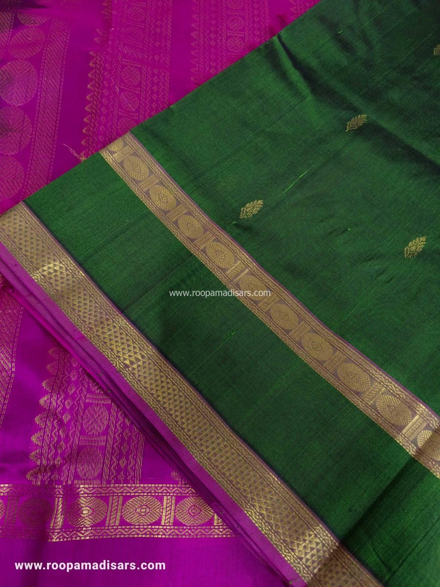 Pure Silk Cotton Madisar -10YARDS PURE SILK COTTON MADISAR KORVAI BORDER WITHOUT BLOUSE PIECE