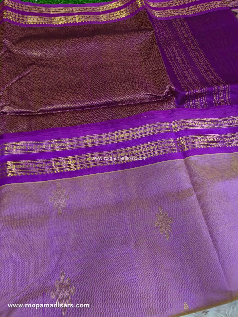 Pure Silk Cotton Kolam Madisar -10YARDS PURE SILK COTTON MADISAR KORVAI BORDER WITHOUT BLOUSE PIECE - Image 3