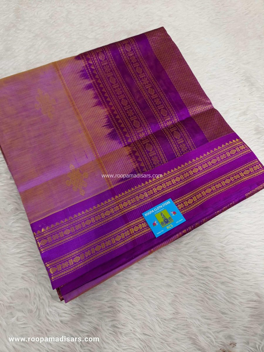Pure Silk Cotton Kolam Madisar -10YARDS PURE SILK COTTON MADISAR KORVAI BORDER WITHOUT BLOUSE PIECE - Image 2
