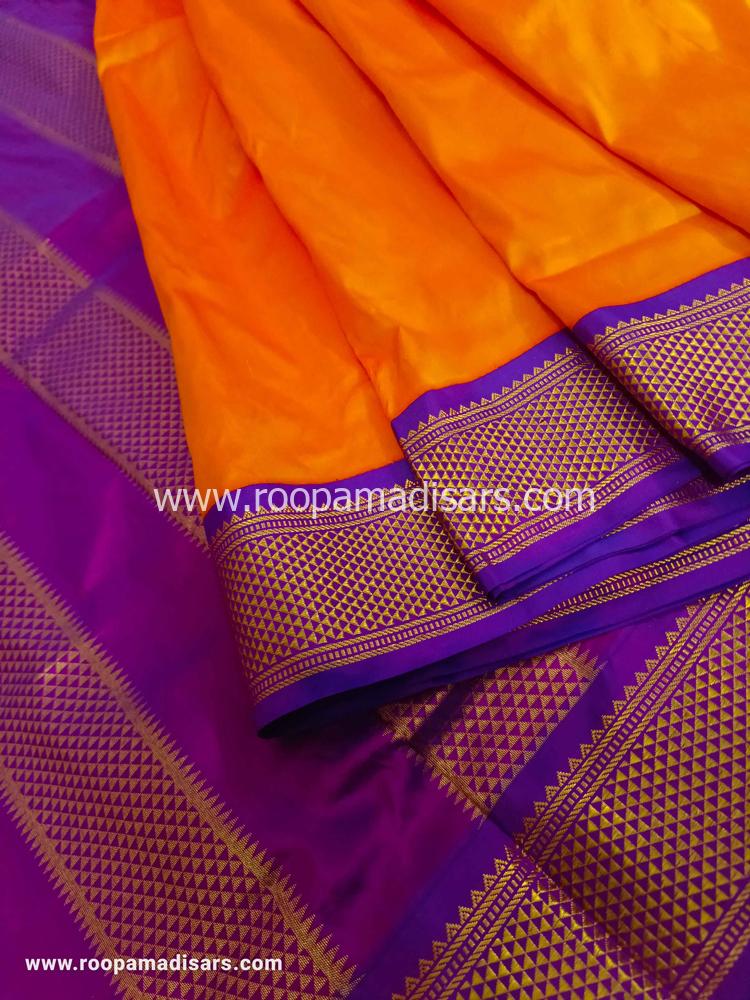 Pure Silk Madisar -10YARDS PURE SILK MADISAR KORVAI BORDER WITHOUT BLOUSE PIECE