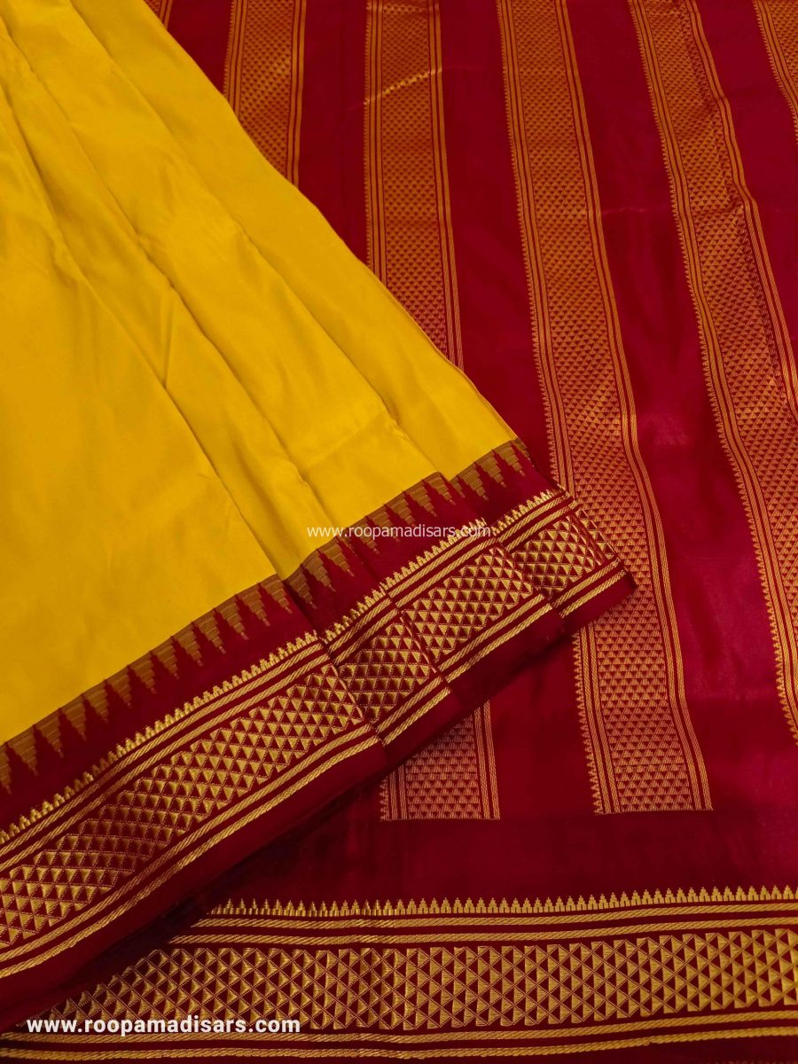 Pure Silk Madisar -10YARDS PURE SILK MADISAR KORVAI BORDER WITHOUT BLOUSE PIECE - Image 4