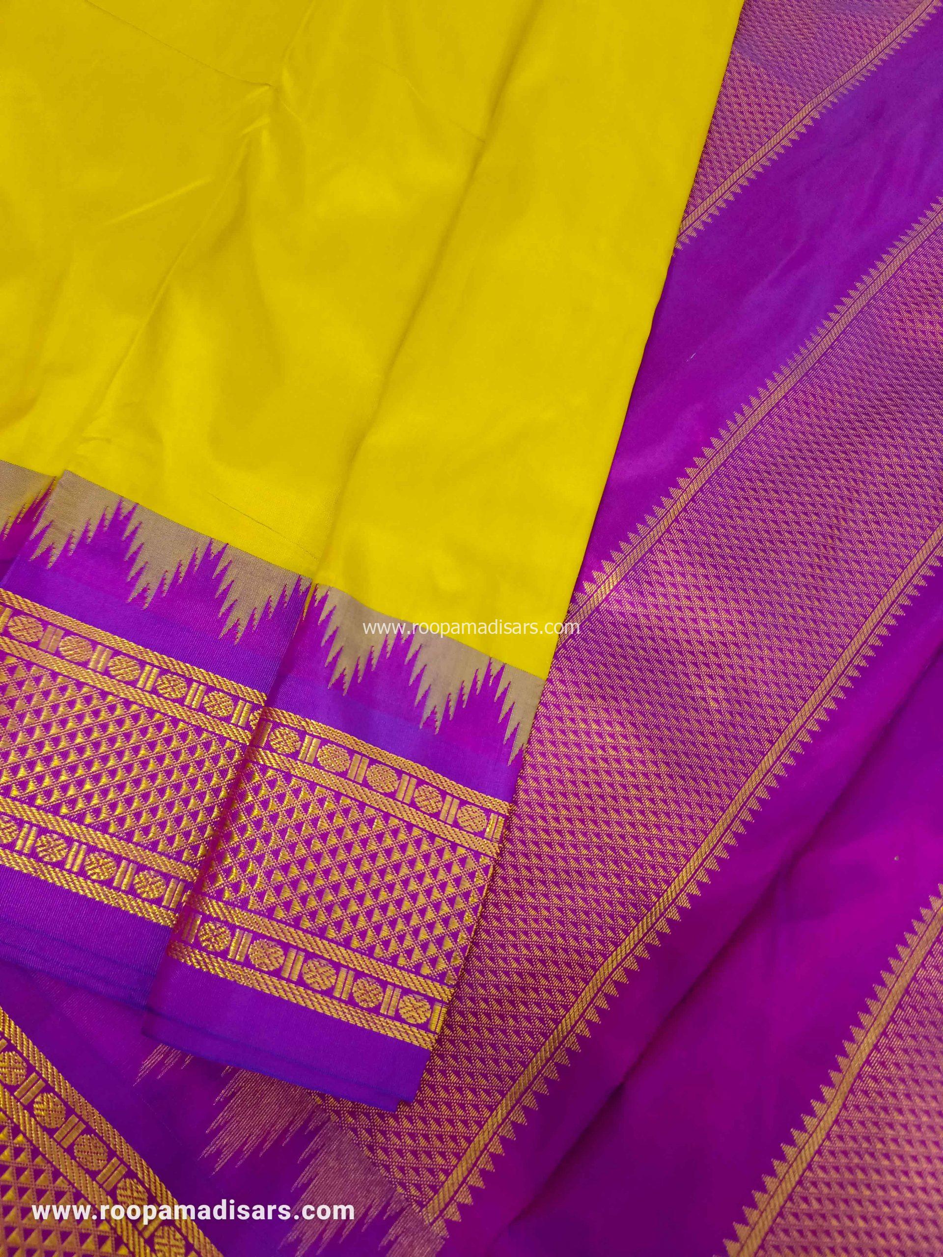 Pure Silk Madisar -10YARDS PURE SILK MADISAR KORVAI BORDER WITHOUT BLOUSE PIECE - Image 5