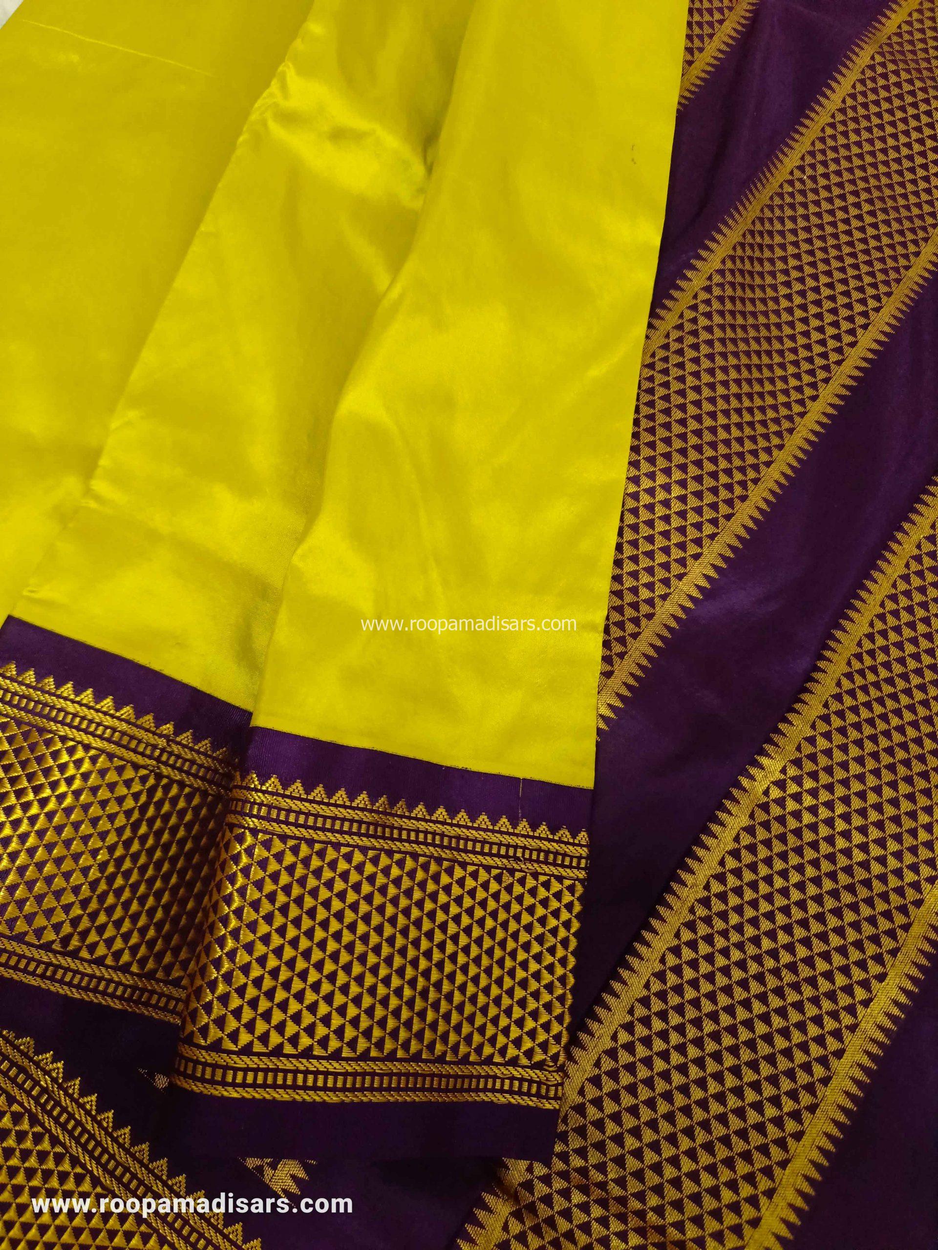 Pure Silk Madisar -10YARDS PURE SILK MADISAR KORVAI BORDER WITHOUT BLOUSE PIECE - Image 5