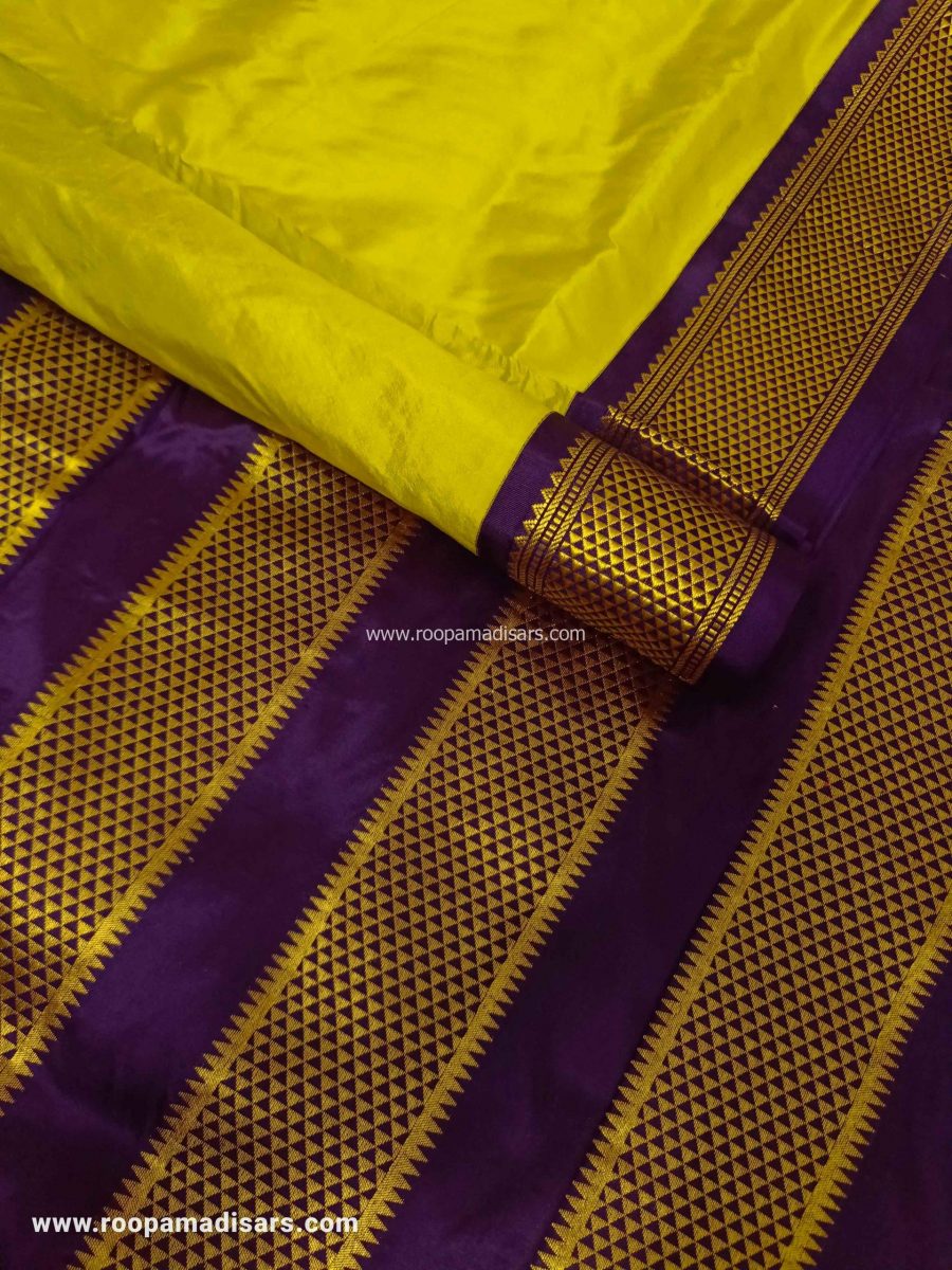 Pure Silk Madisar -10YARDS PURE SILK MADISAR KORVAI BORDER WITHOUT BLOUSE PIECE