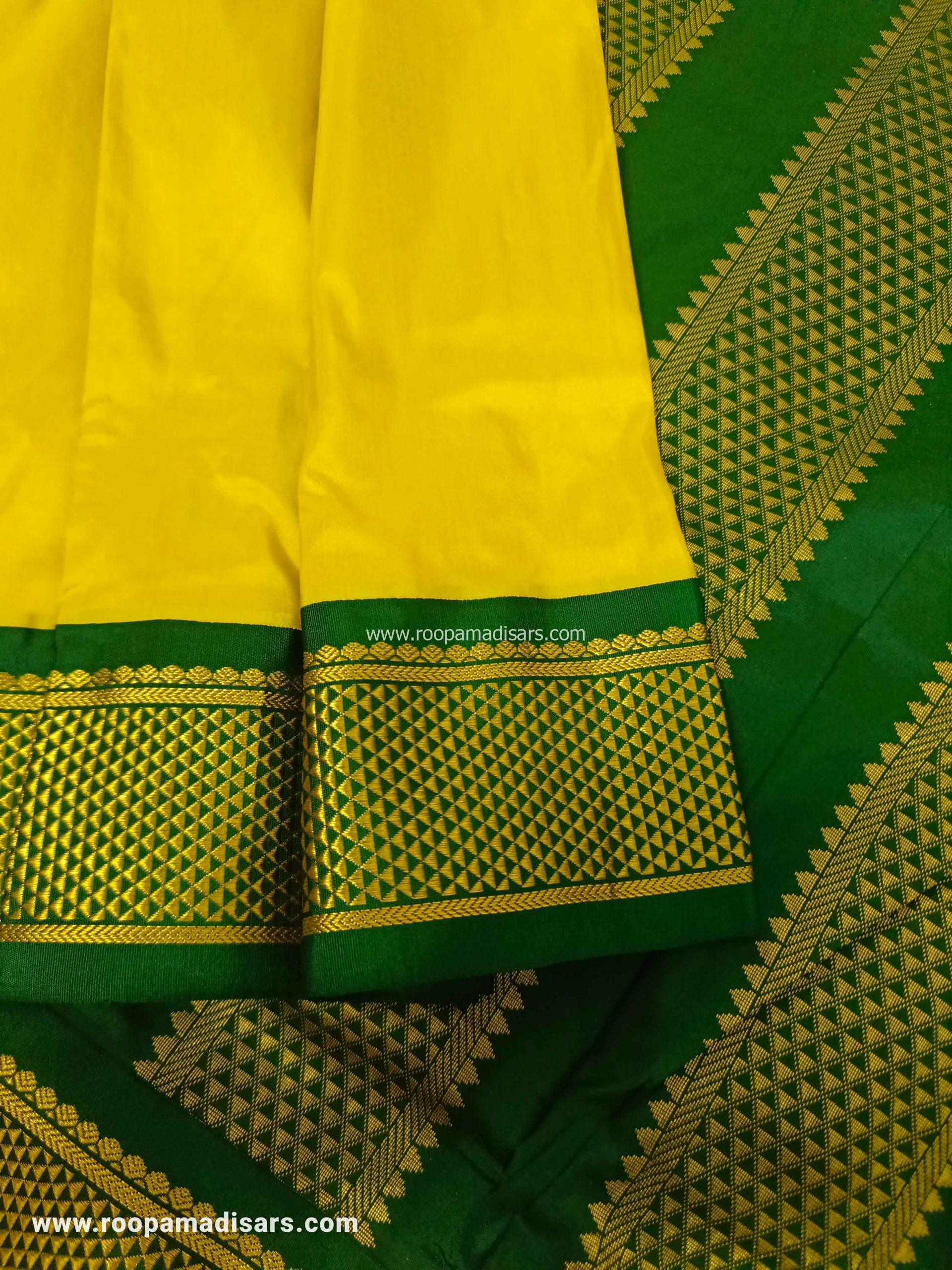 Pure Silk Madisar -10YARDS PURE SILK MADISAR KORVAI BORDER WITHOUT BLOUSE PIECE - Image 5