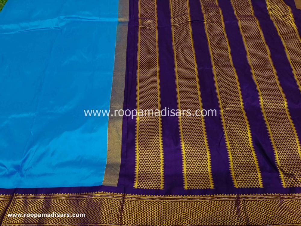 Pure Silk Madisar -10YARDS PURE SILK MADISAR KORVAI BORDER WITHOUT BLOUSE PIECE - Image 5