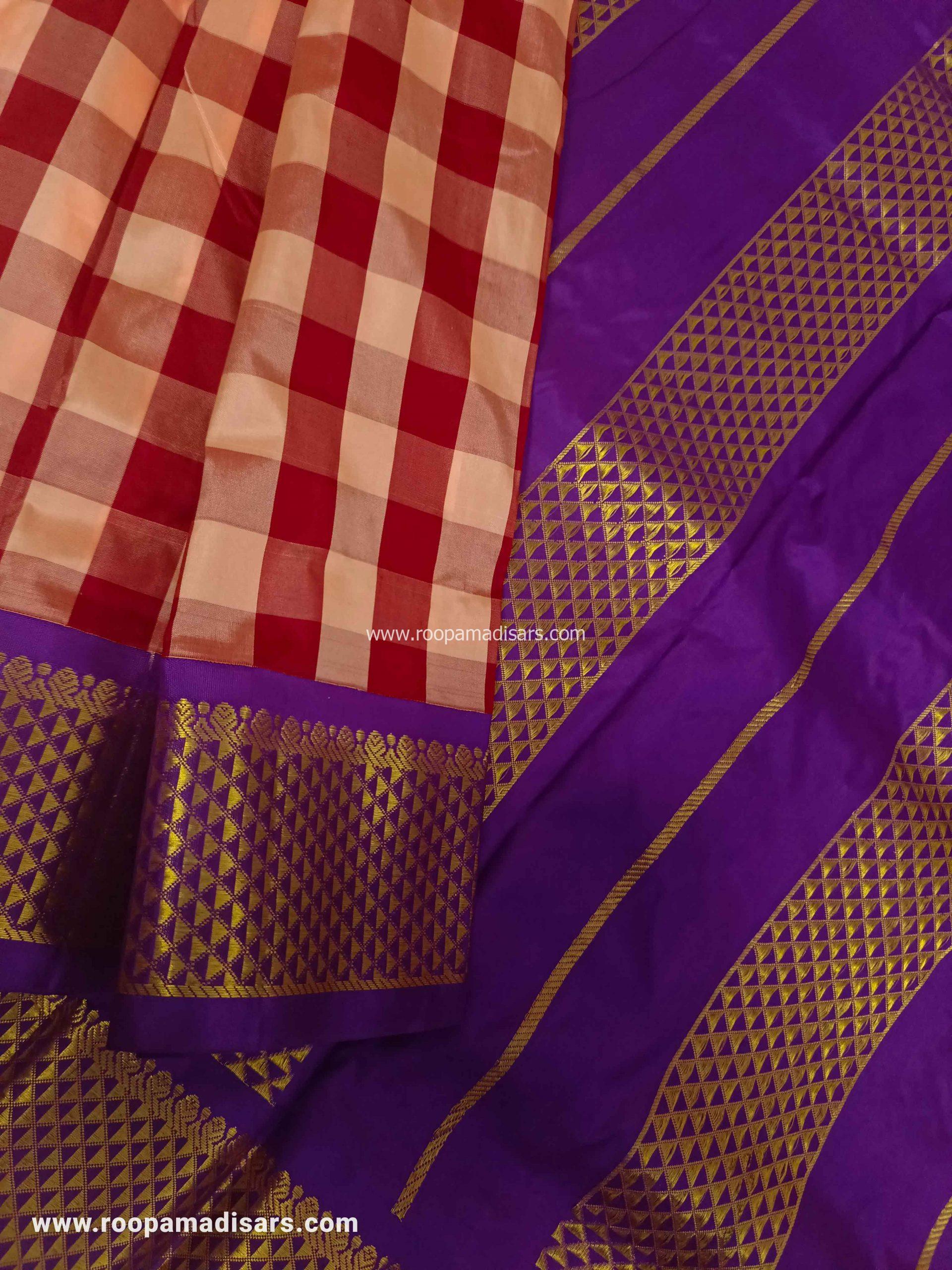 Pure Silk Madisar -10YARDS PURE SILK MADISAR KORVAI BORDER WITHOUT BLOUSE PIECE - Image 5