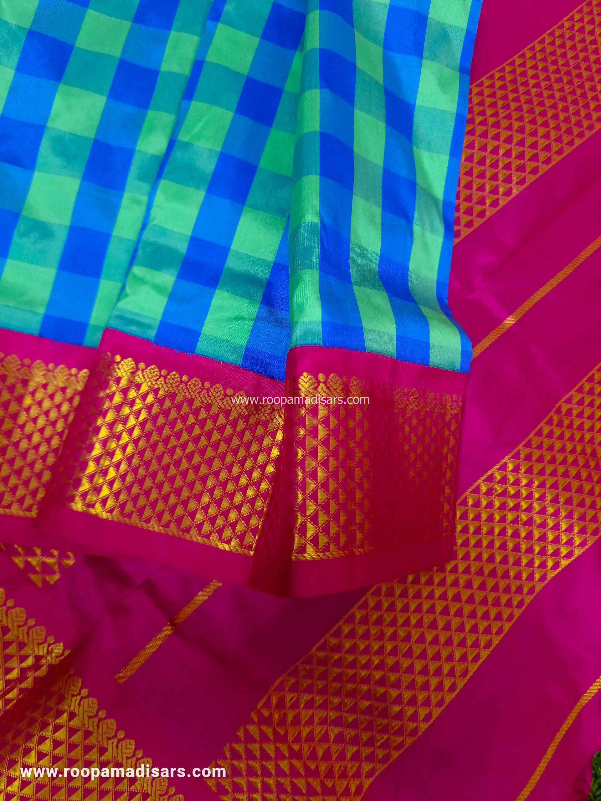Pure Silk Madisar -10YARDS PURE SILK MADISAR KORVAI BORDER WITHOUT BLOUSE PIECE - Image 5