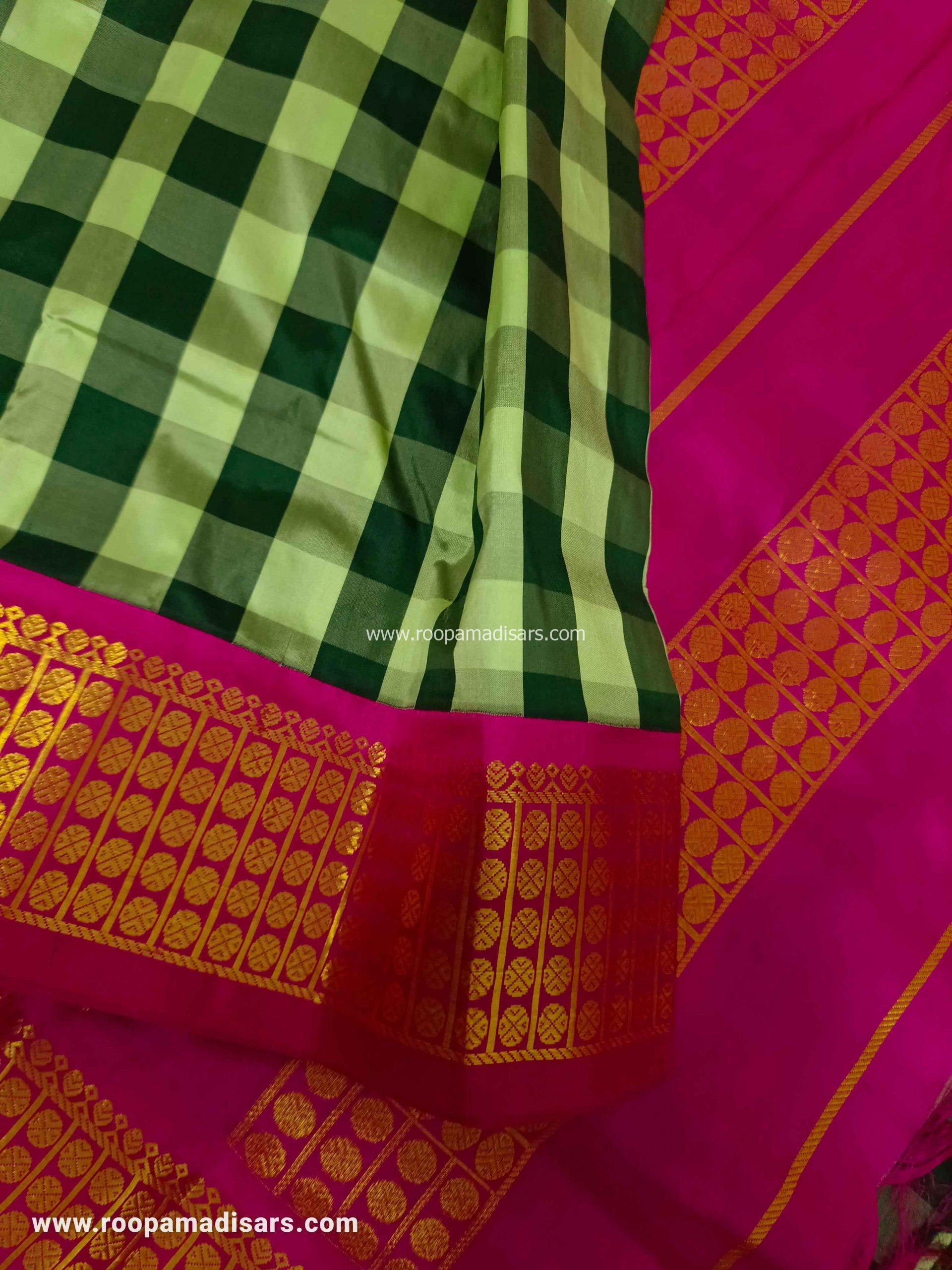 Pure Silk Madisar -10YARDS PURE SILK MADISAR KORVAI BORDER WITHOUT BLOUSE PIECE - Image 5