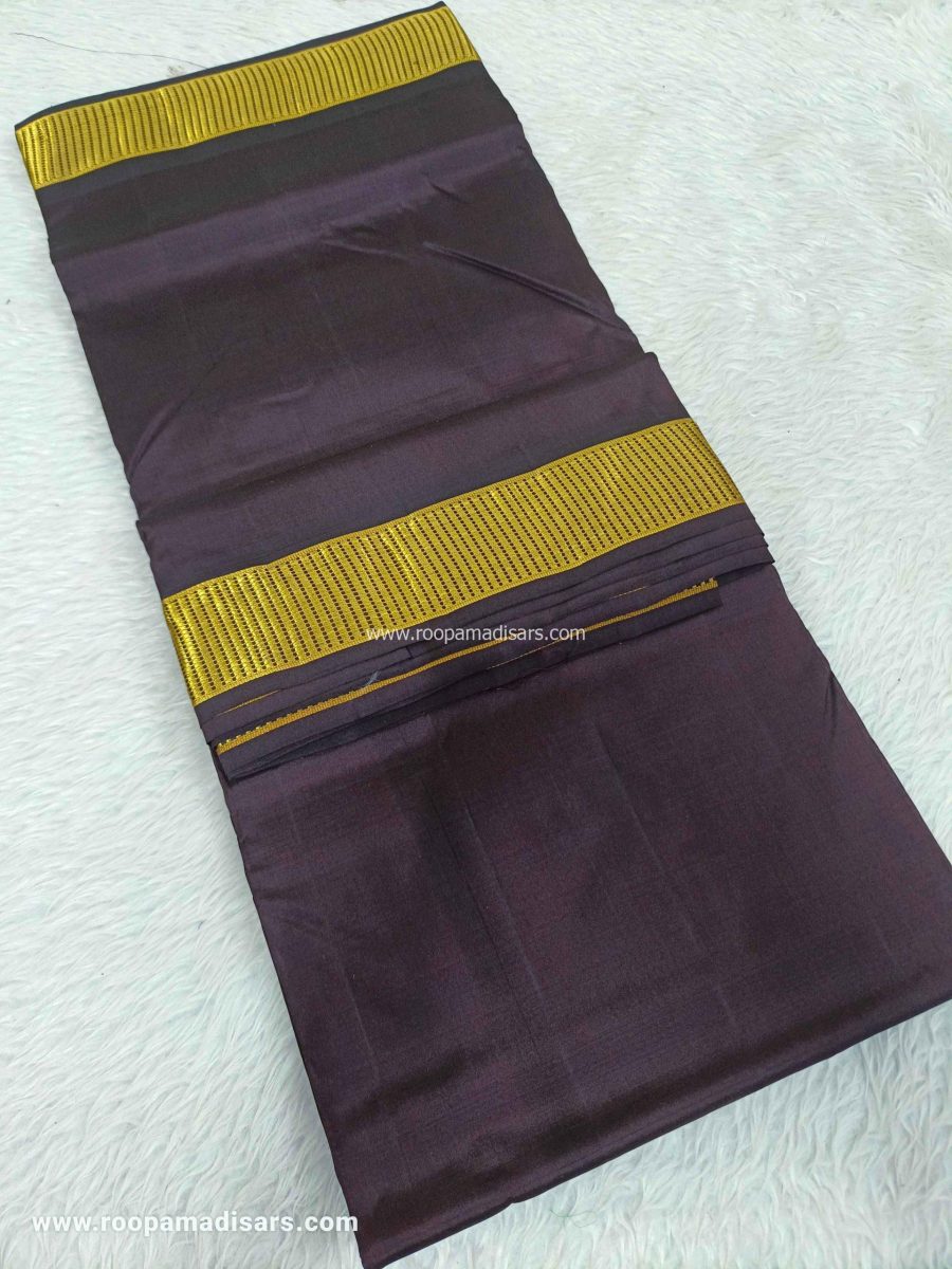 Pure Silk Madisar -10YARDS PURE SILK MADISAR KORVAI BORDER WITHOUT BLOUSE PIECE - Image 3