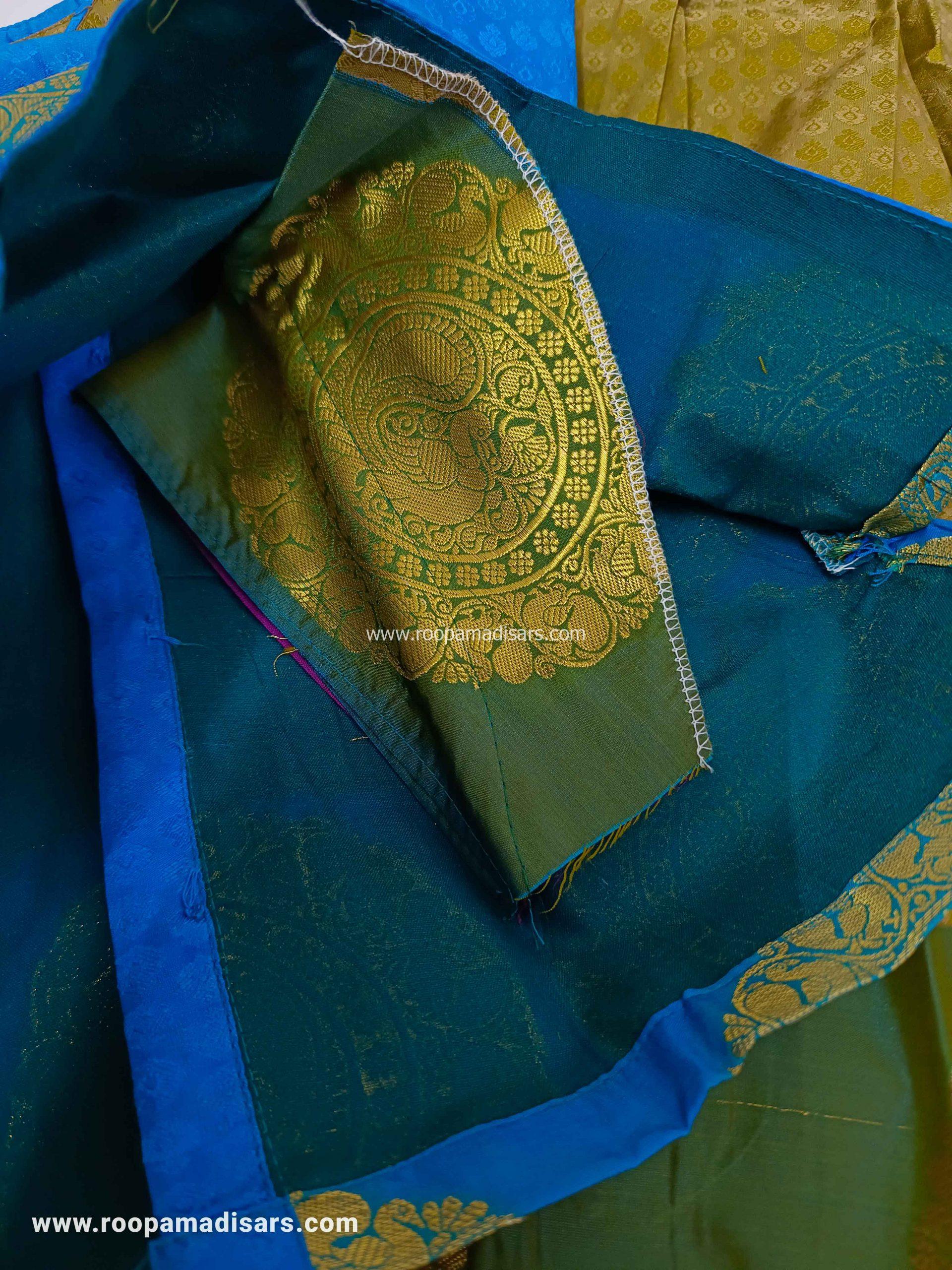 Readymade Pattu Pavadai Baby Girls Pavada Sattai with lining -age 10-13 - Image 3