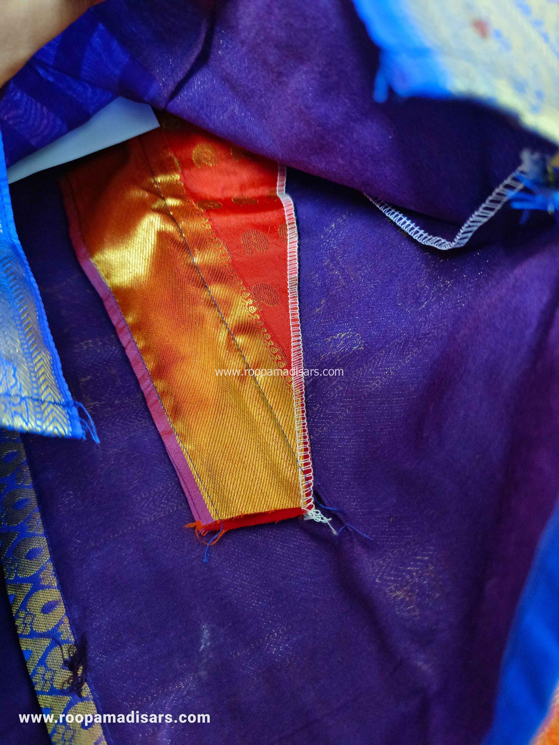 Readymade Pattu Pavadai Baby Girls Pavada Sattai with lining -age 10-13 - Image 3