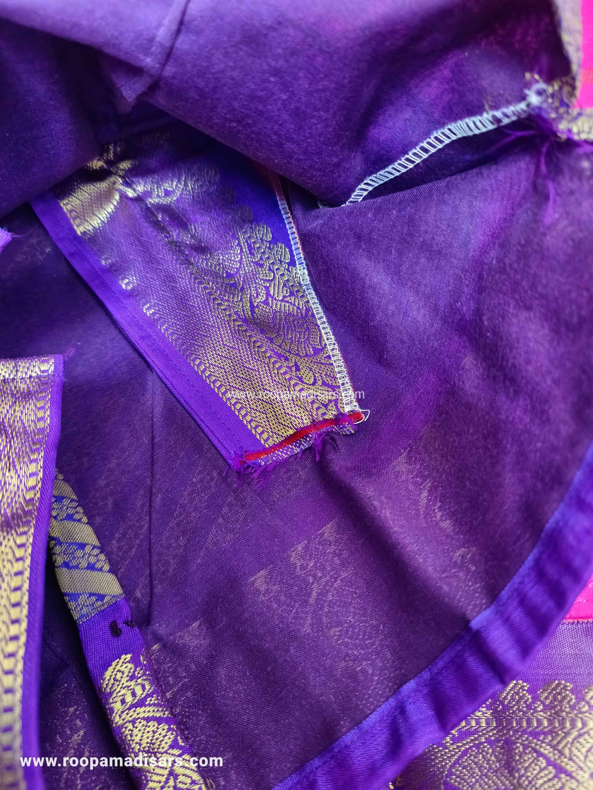 Readymade Pattu Pavadai Baby Girls Pavada Sattai with lining -age 10-13 - Image 3