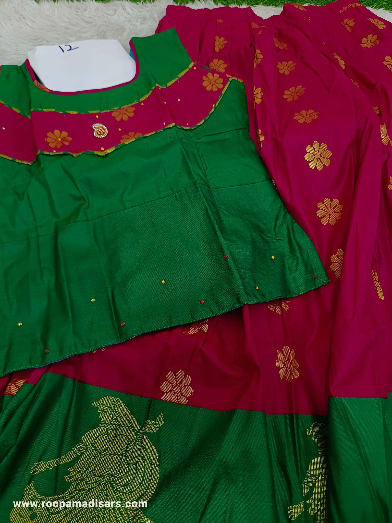 Readymade Pattu Pavadai Baby Girls Pavada Sattai with lining -age 10-13 ...