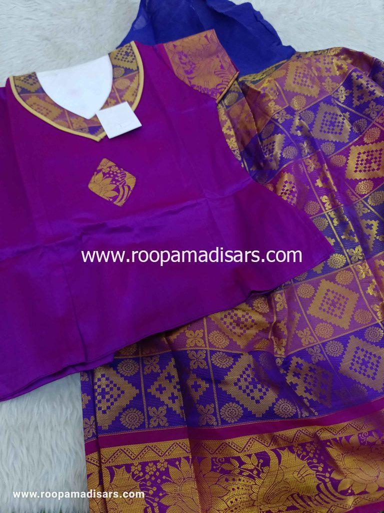 Readymade Pattu Pavadai Baby Girls Pavada Sattai with lining -age 6-8 ...