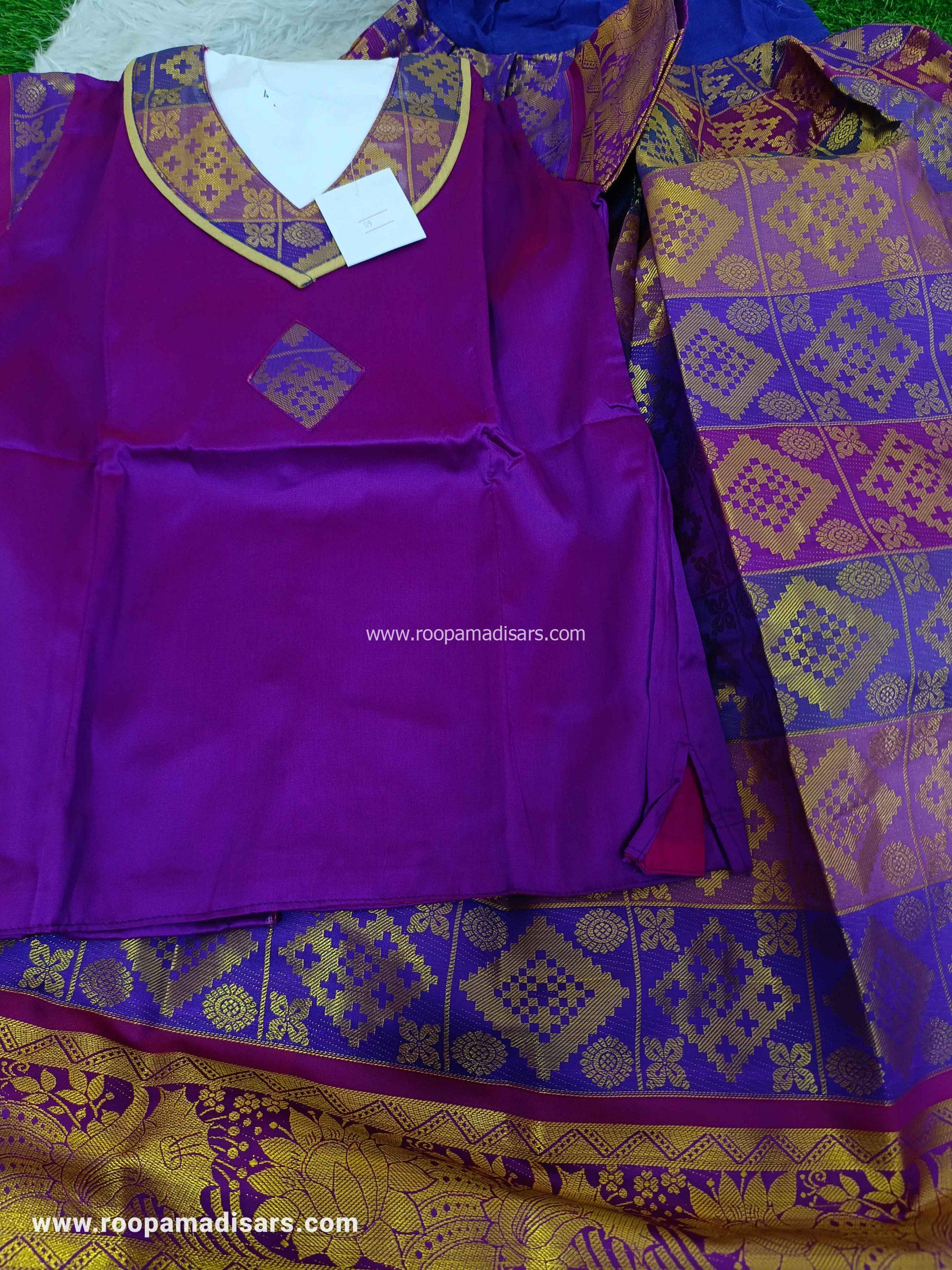 Readymade Pattu Pavadai Baby Girls Pavada Sattai with lining -age 8-10 ...