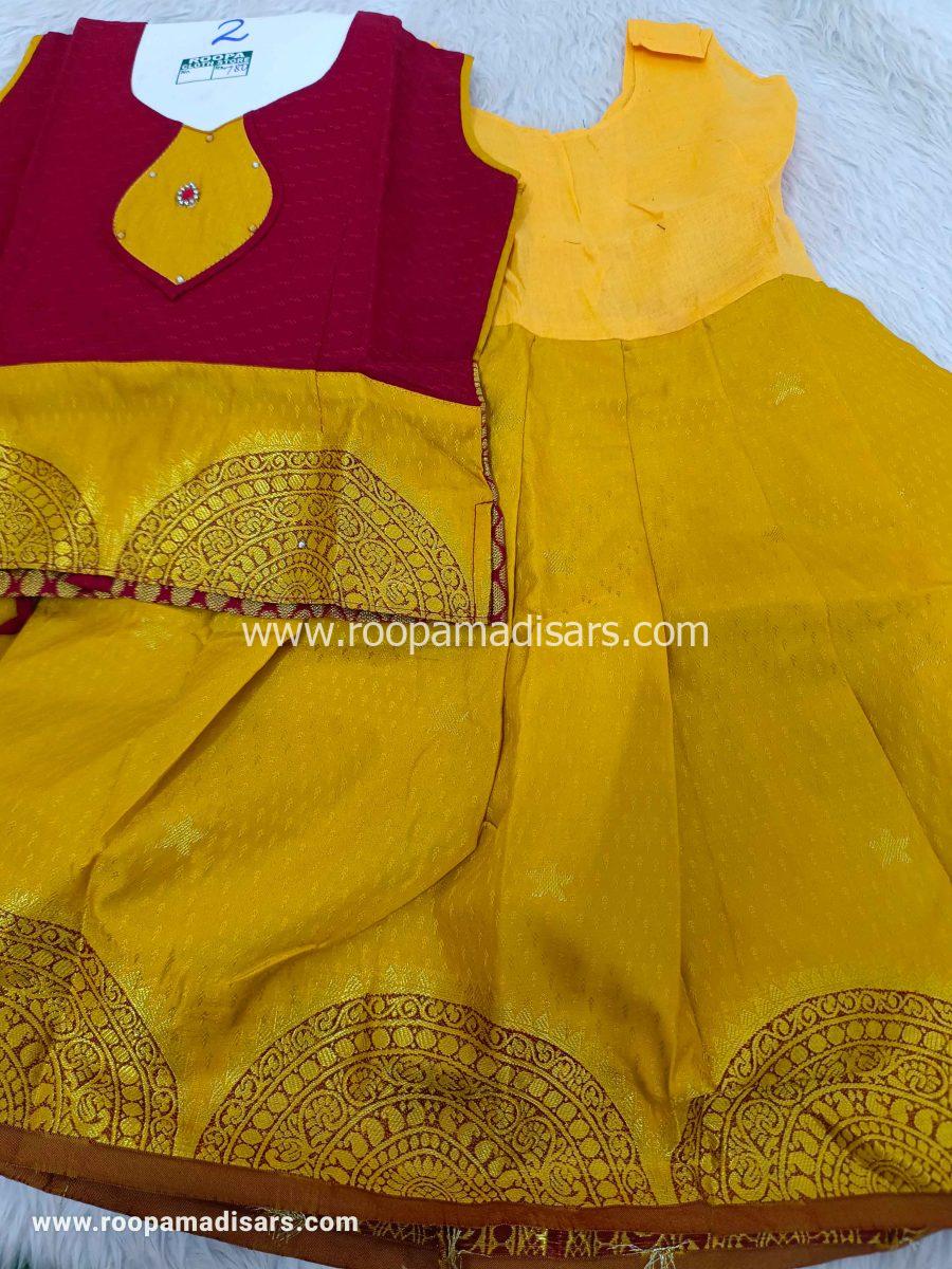 Readymade Pattu Pavadai Baby Girls Pavada Sattai with lining -age 1-3 - Image 2