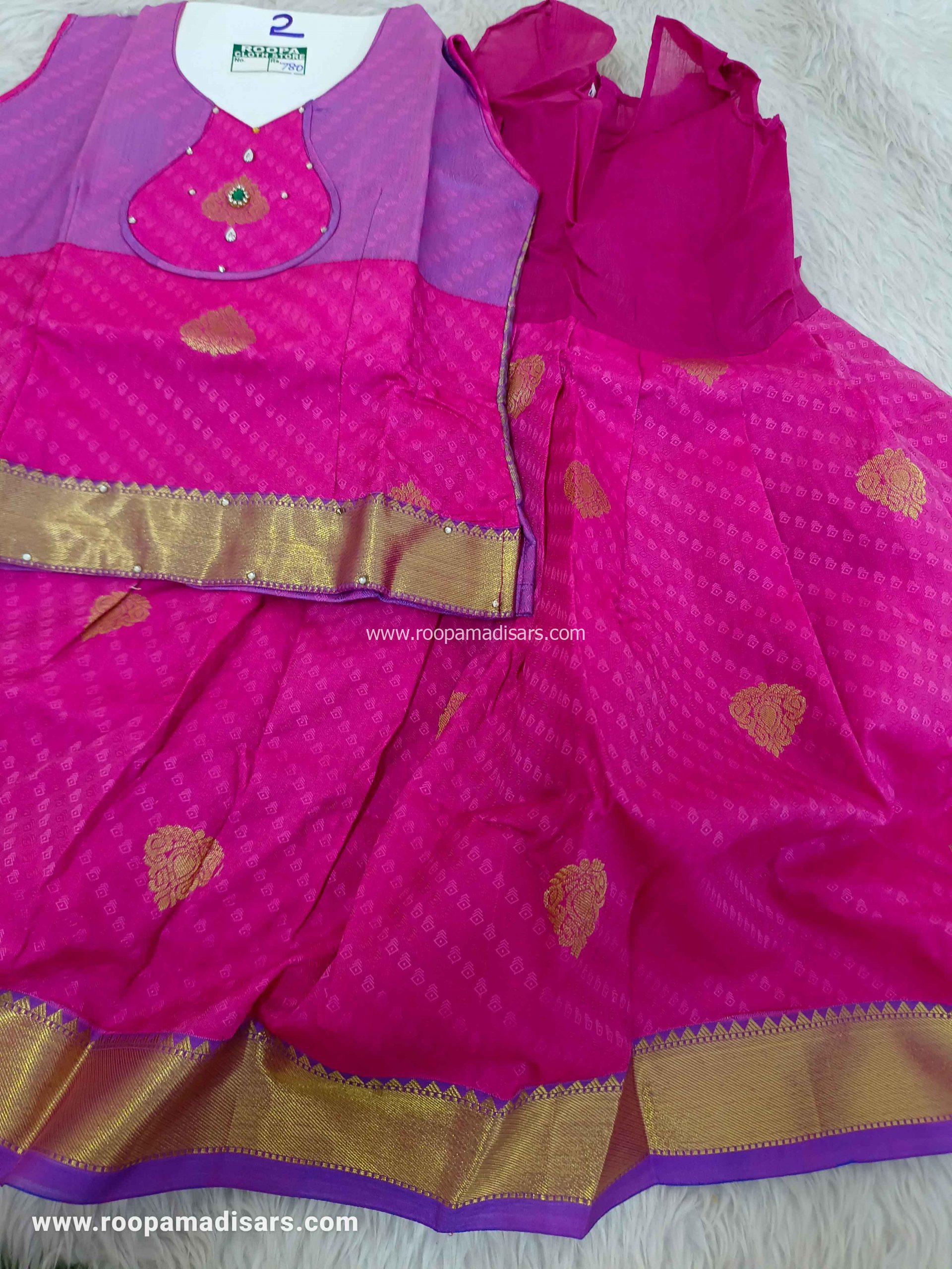 Readymade Pattu Pavadai Baby Girls Pavada Sattai with lining -age 1-3 - Image 2