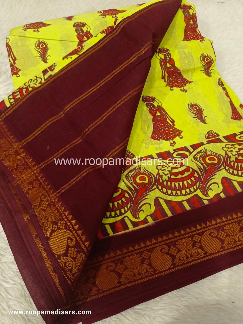 SUNGUDI SAREES -10.5YARDS MADISAR SAREE WITHOUT BLOUSE PIECE - Image 2