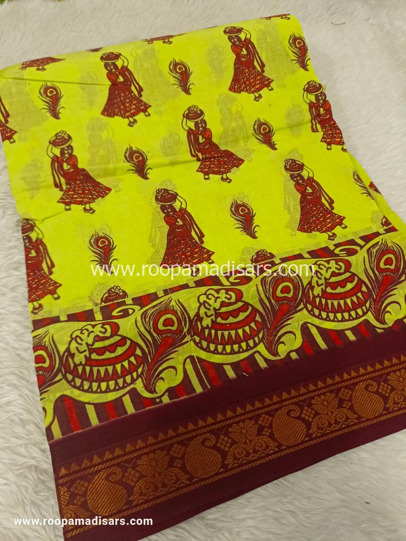 SUNGUDI SAREES -10.5YARDS MADISAR SAREE WITHOUT BLOUSE PIECE