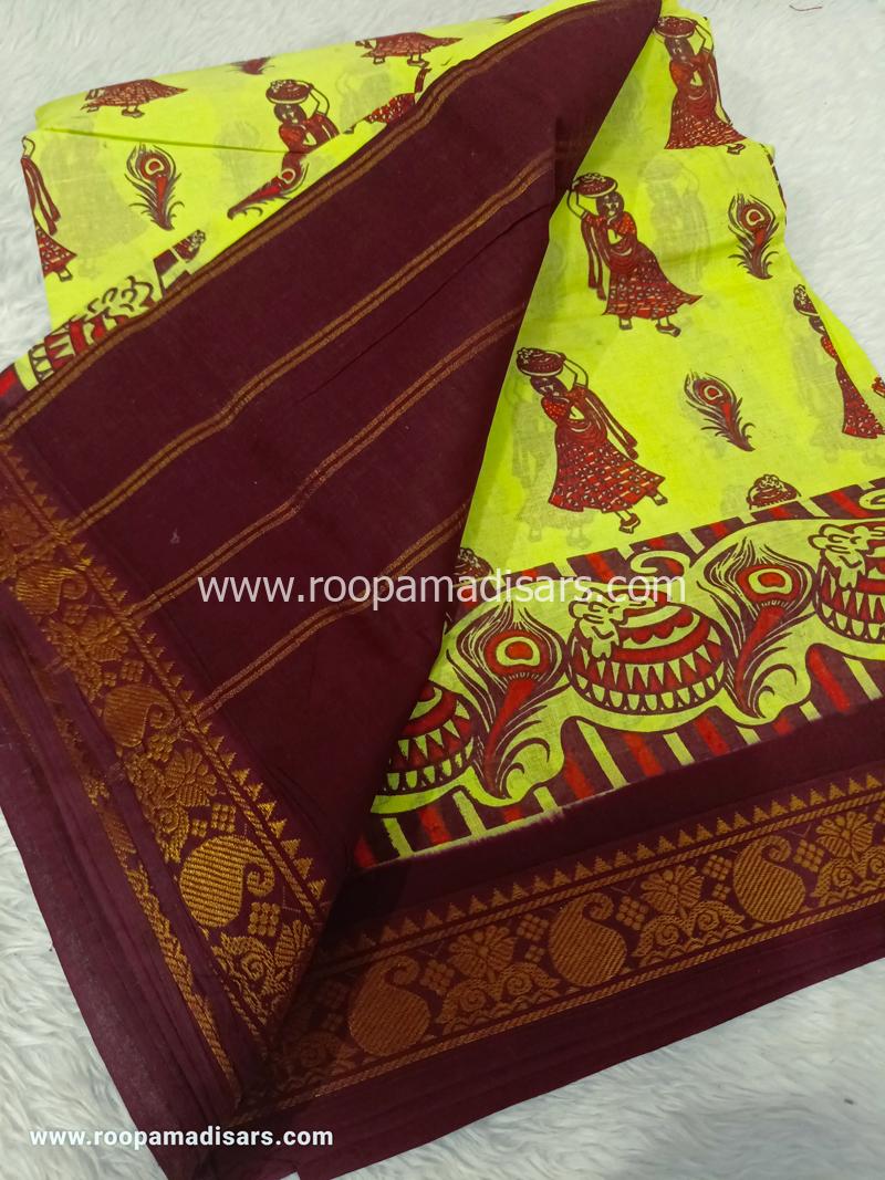 SUNGUDI SAREES -10.5YARDS MADISAR SAREE WITHOUT BLOUSE PIECE - Image 2