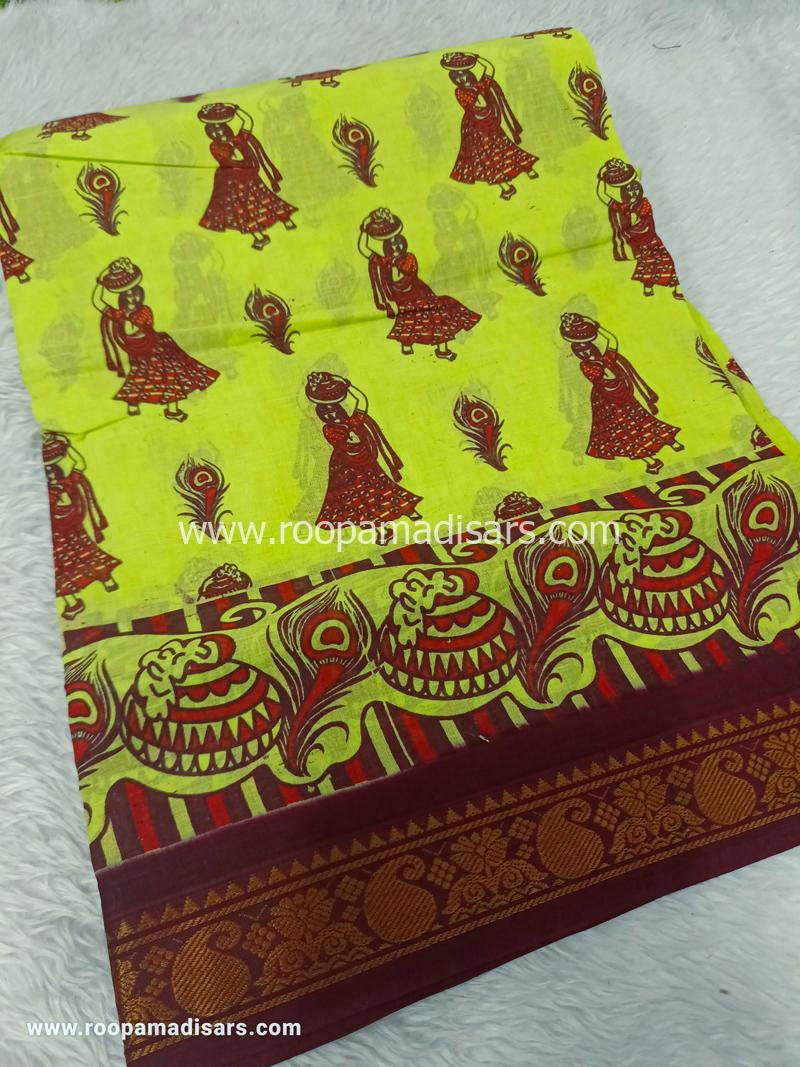 SUNGUDI SAREES -10.5YARDS MADISAR SAREE WITHOUT BLOUSE PIECE