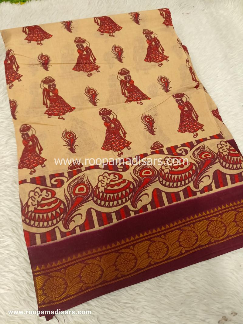 SUNGUDI SAREES -10.5YARDS MADISAR SAREE WITHOUT BLOUSE PIECE
