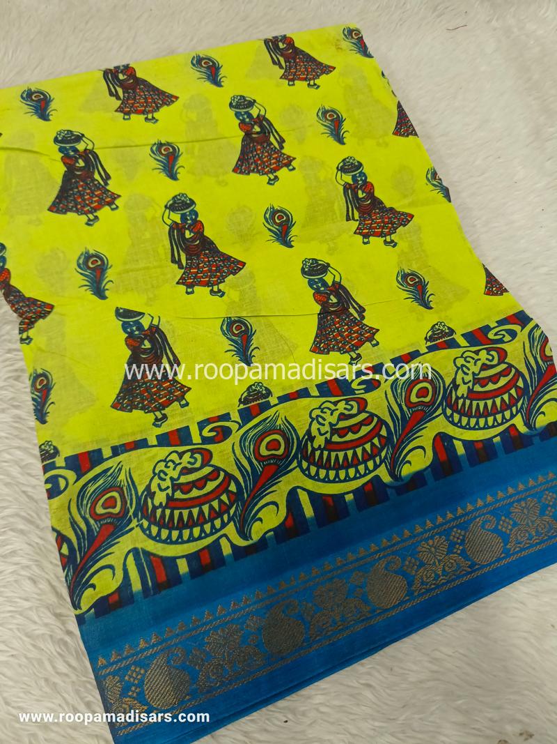 SUNGUDI SAREES -10.5YARDS MADISAR SAREE WITHOUT BLOUSE PIECE