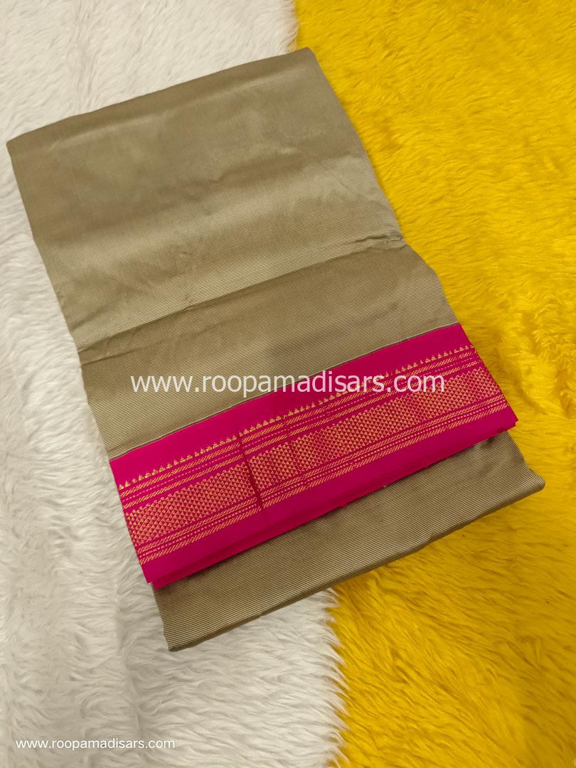 BUTTER SILK MADISARS -10YARDS BUTTER SILK MADISAR KORVAI BORDER WITHOUT BLOUSE PIECE