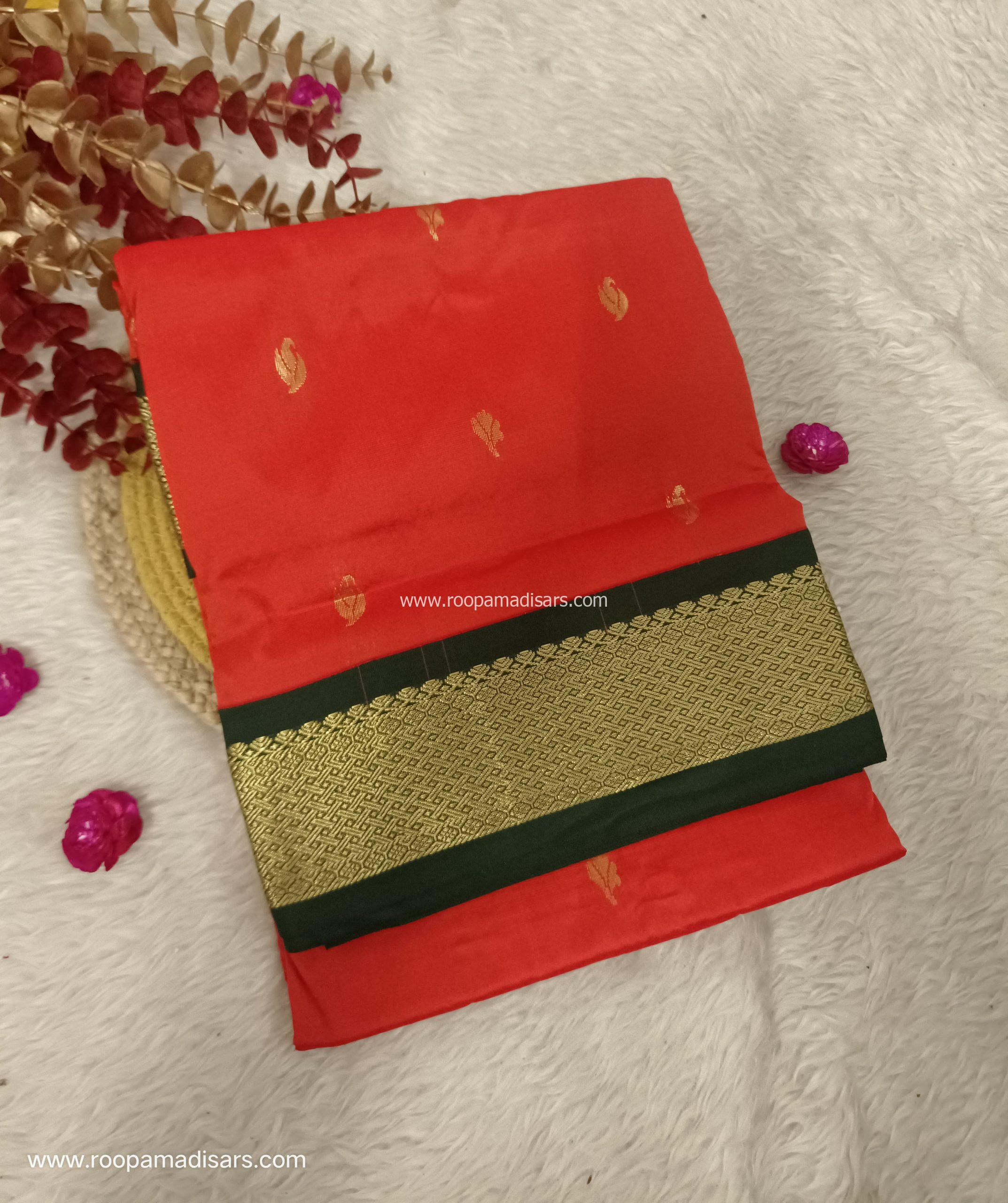 SALEM SILK MADISARS -10YARDS SALEM SILK MADISAR KORVAI BORDER WITHOUT BLOUSE PIECE